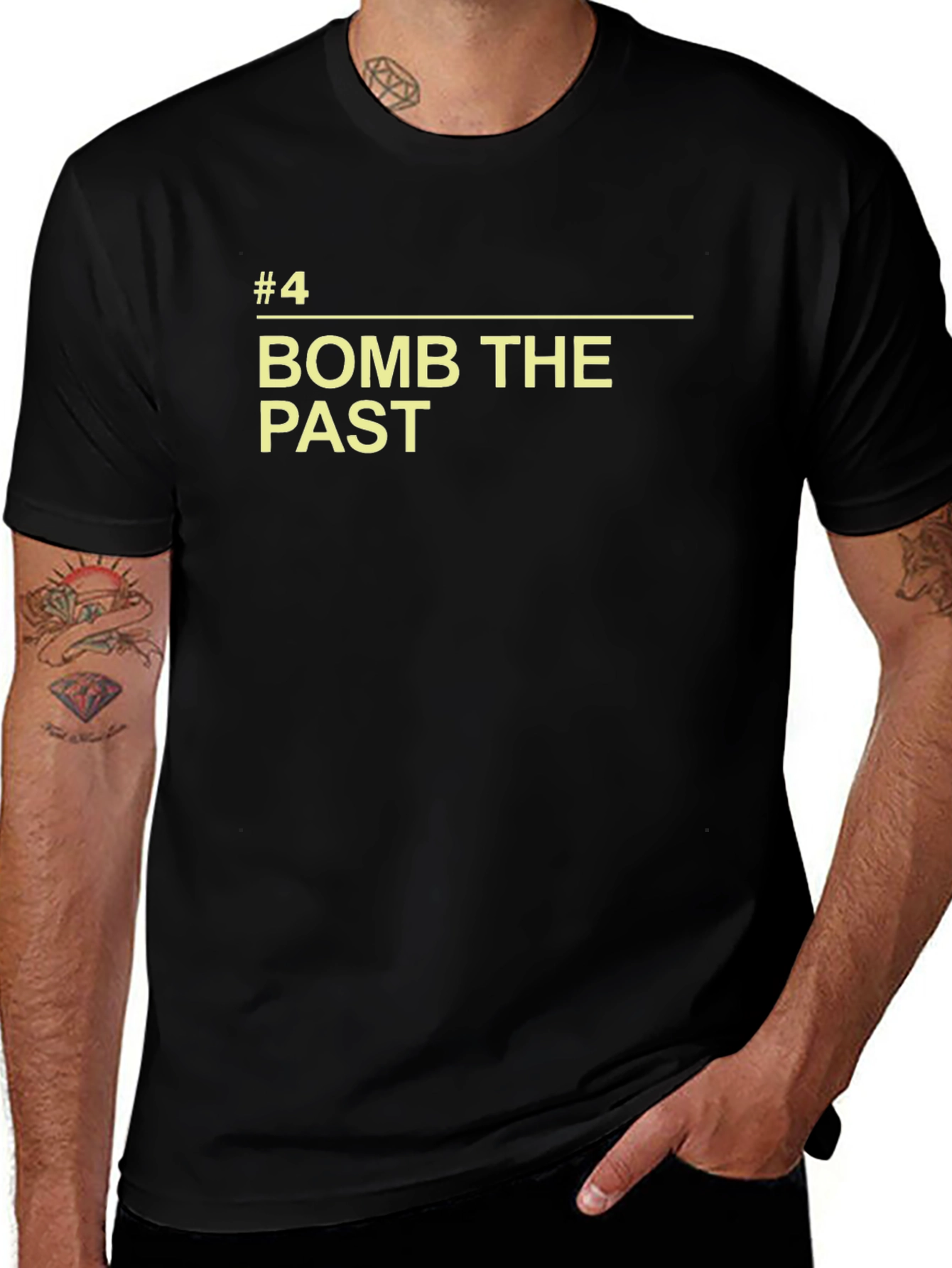 Bomb The Past Graphic T-Shirt - Retro Slogan Tee