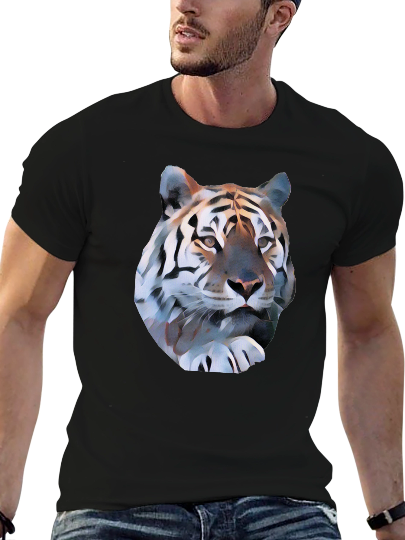 Tiger Graphic Tee - Black Short Sleeve Shirt