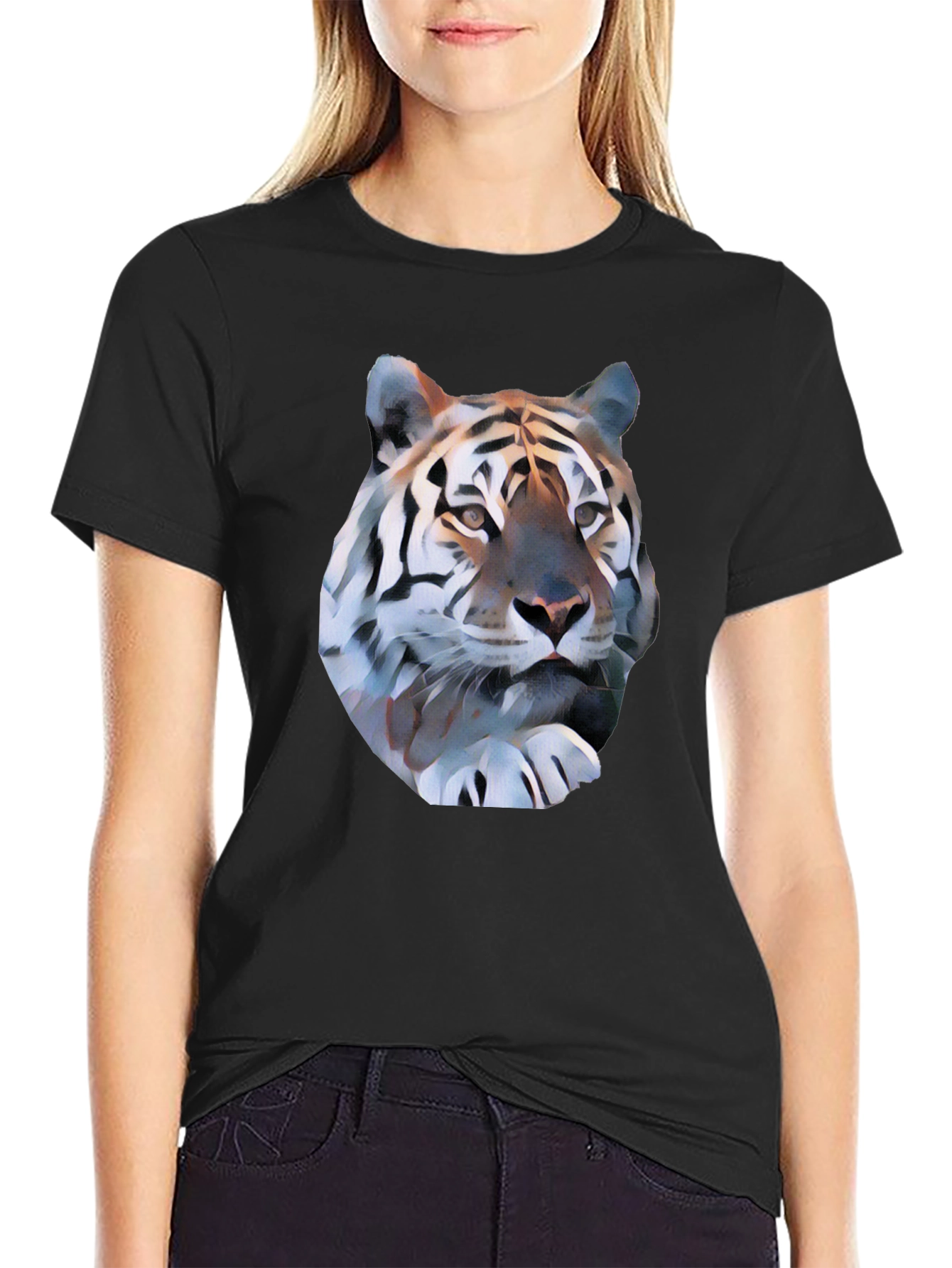 Tiger Graphic Tee - Black Short Sleeve Shirt