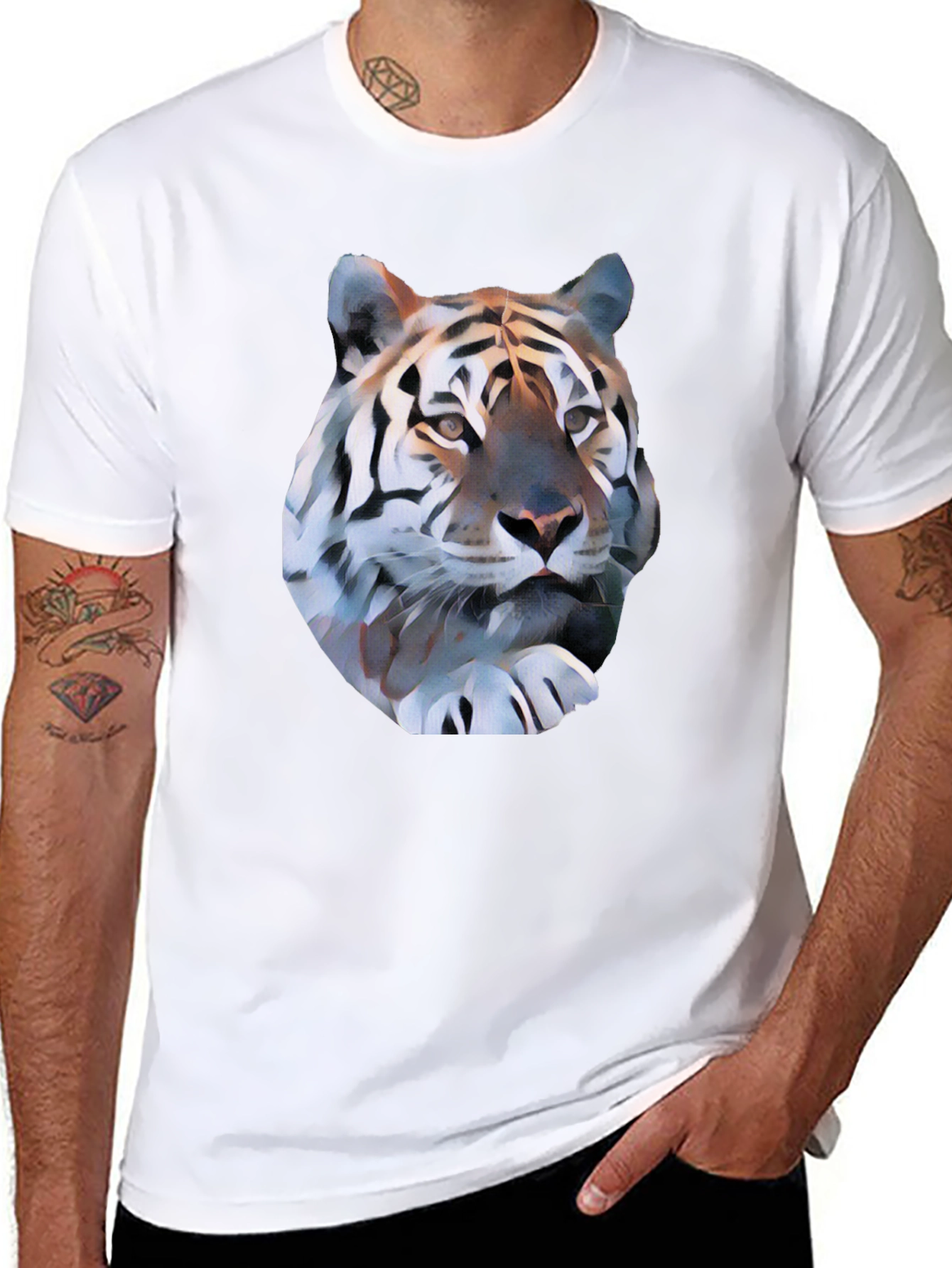 Tiger Graphic Tee - Black Short Sleeve Shirt