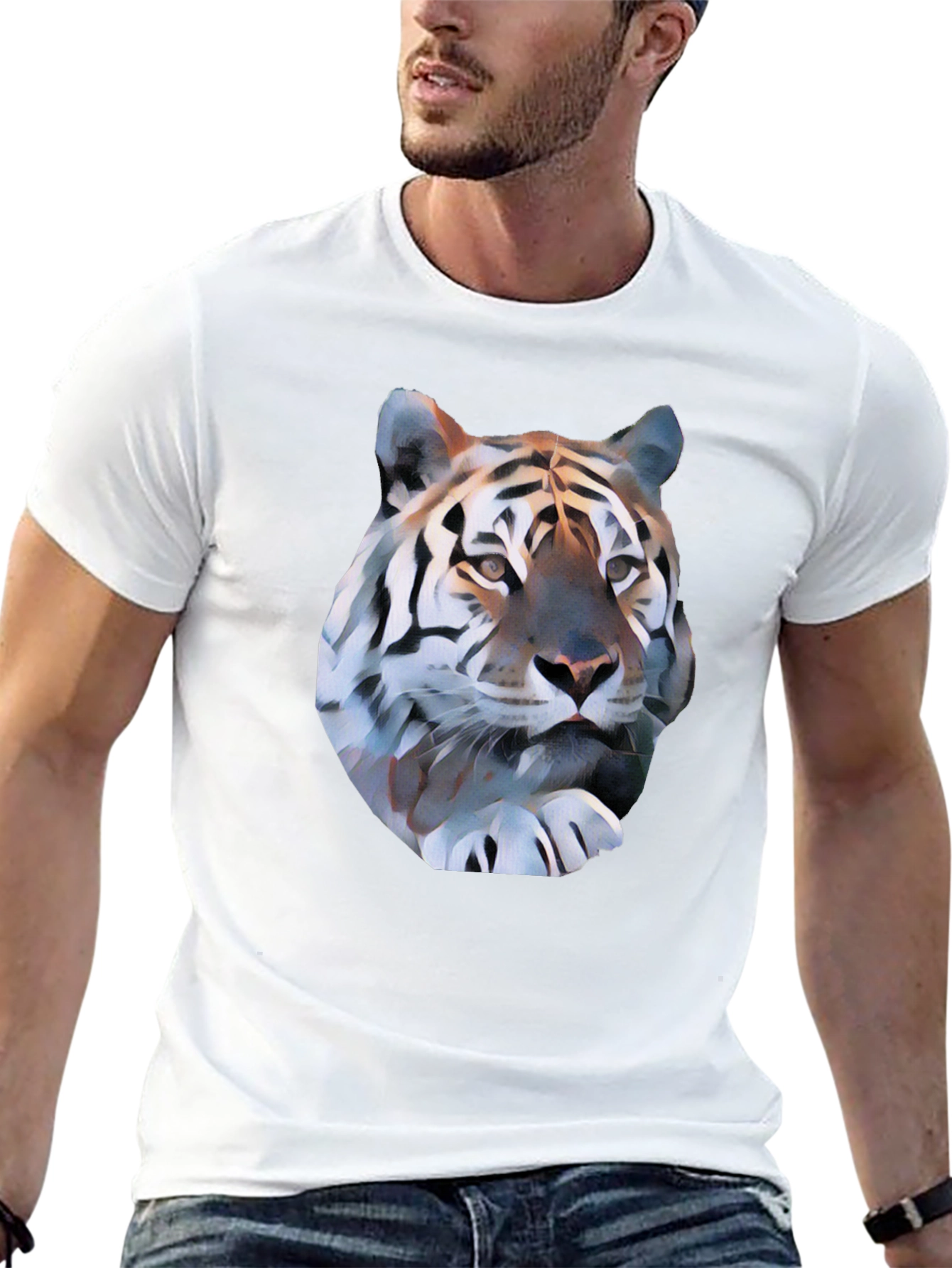 Tiger Graphic Tee - Black Short Sleeve Shirt