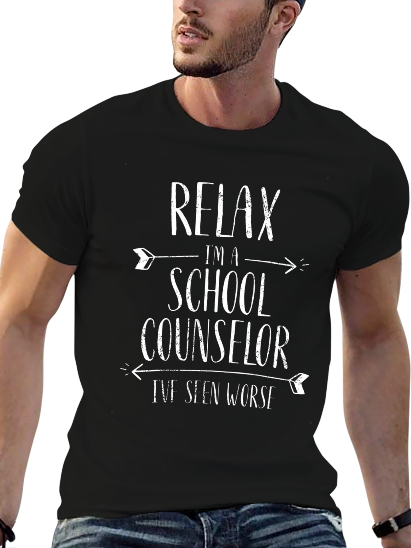 Relax Im a School Counselor Black T-Shirt