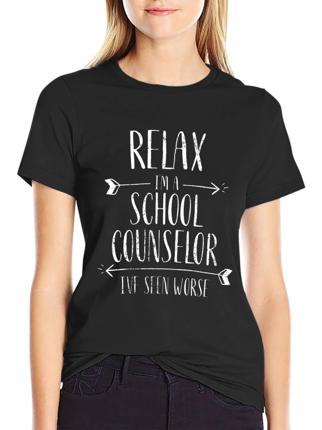 Relax Im a School Counselor Black T-Shirt