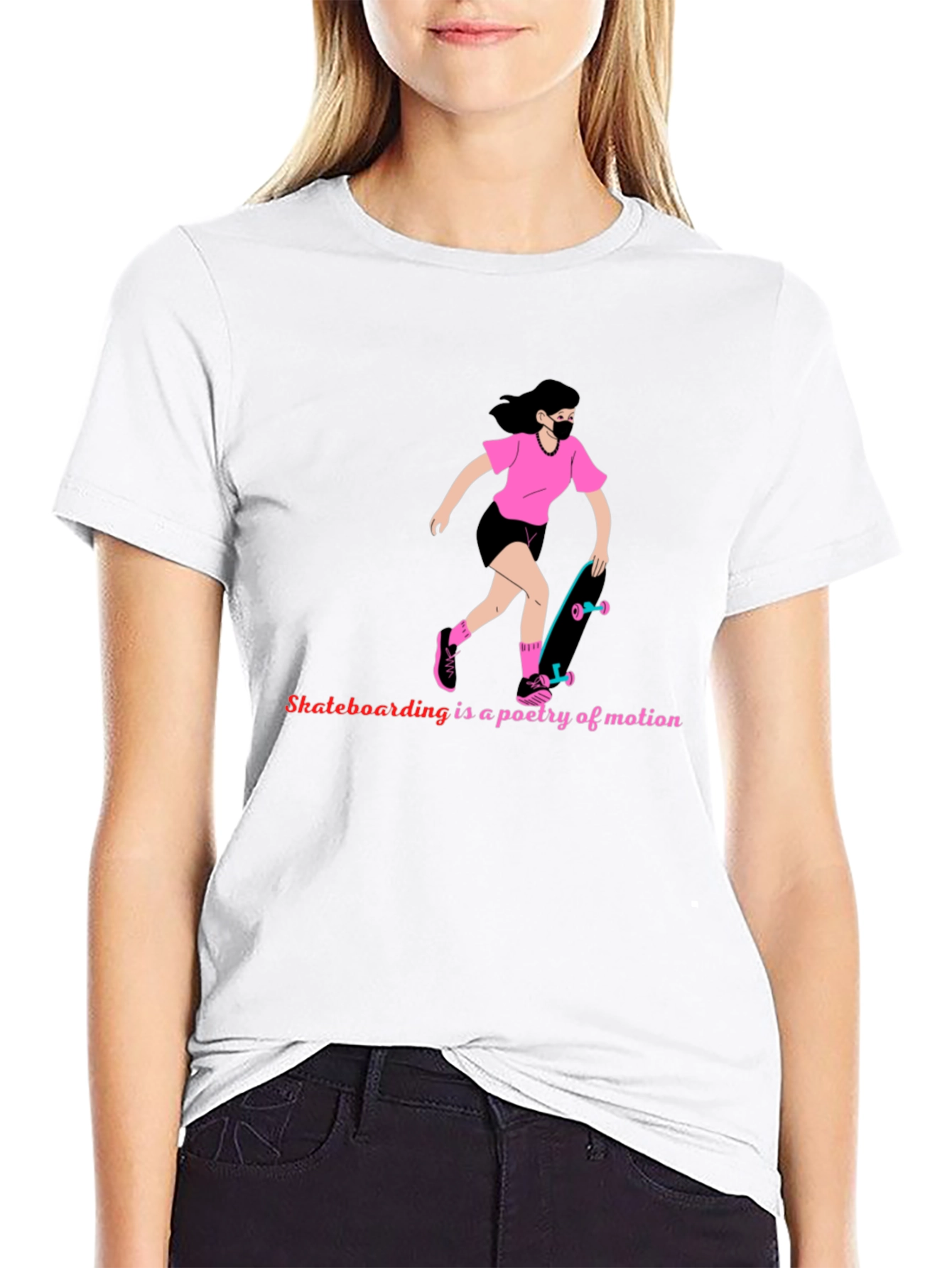 Skateboarding Poetry Graphic Tee - Stylish & Unique!