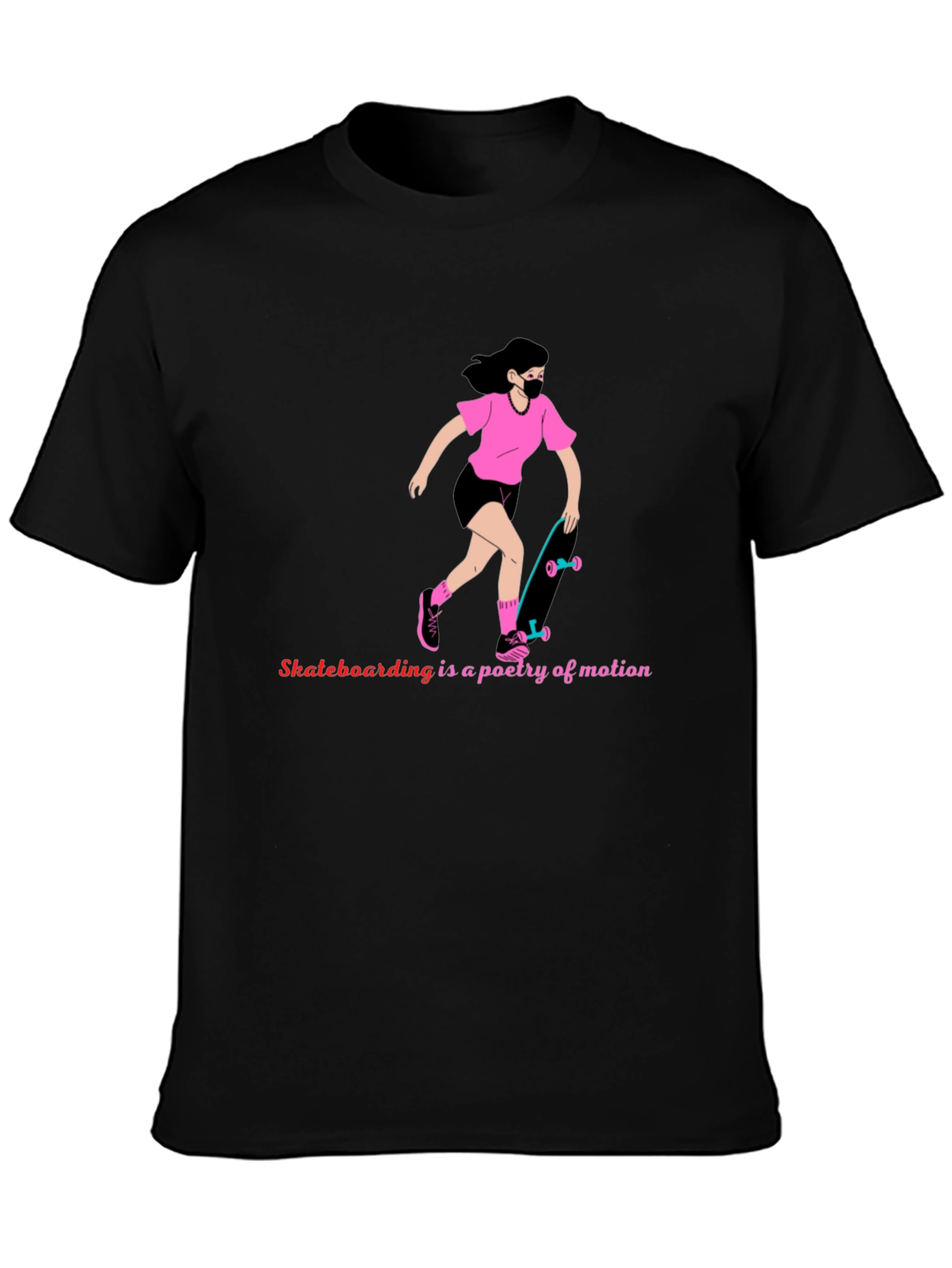 Skateboarding Poetry Graphic Tee - Stylish & Unique!