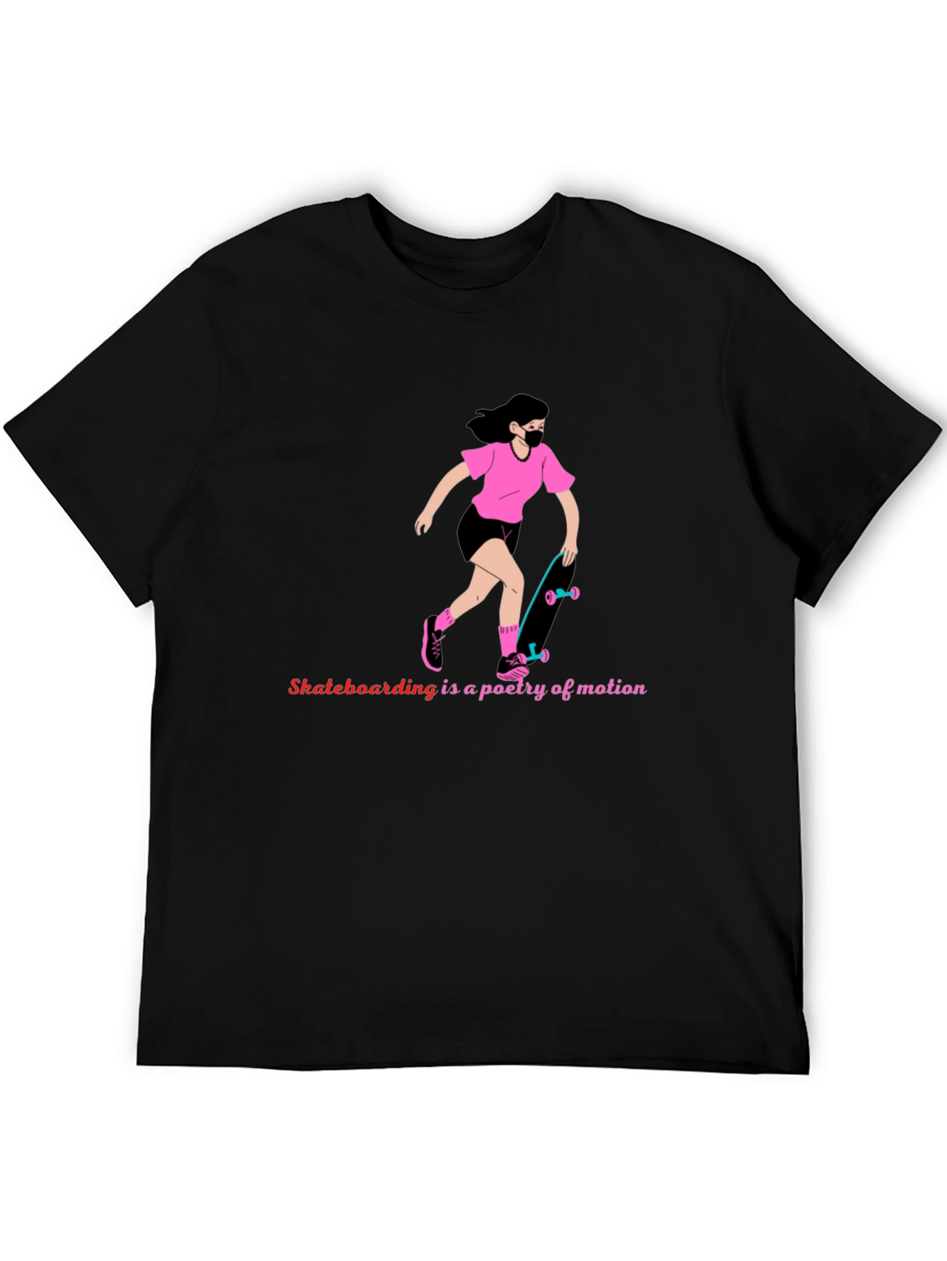 Skateboarding Poetry Graphic Tee - Stylish & Unique!