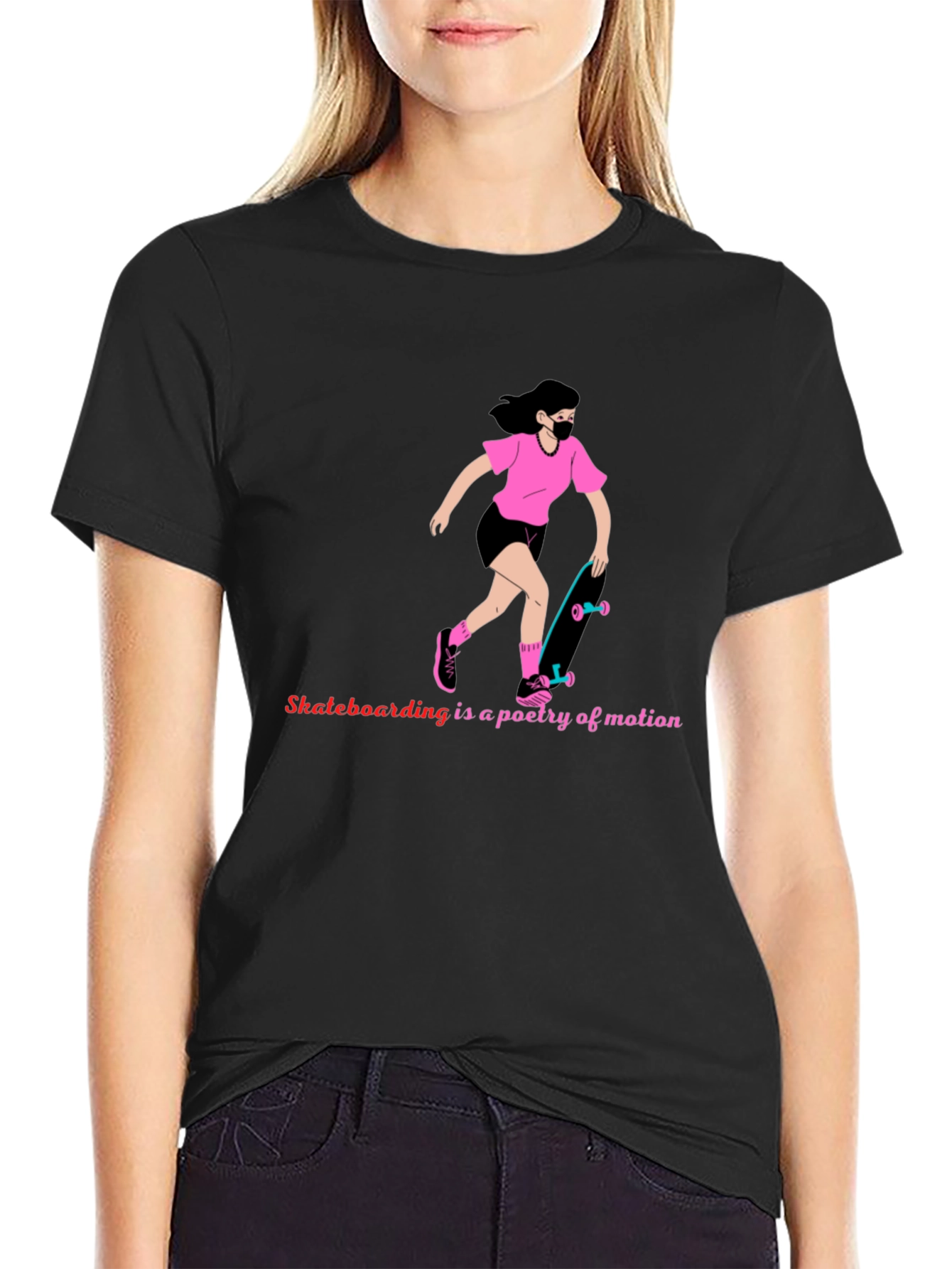 Skateboarding Poetry Graphic Tee - Stylish & Unique!