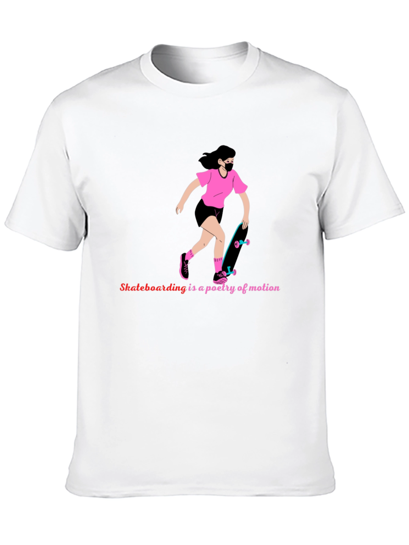 Skateboarding Poetry Graphic Tee - Stylish & Unique!