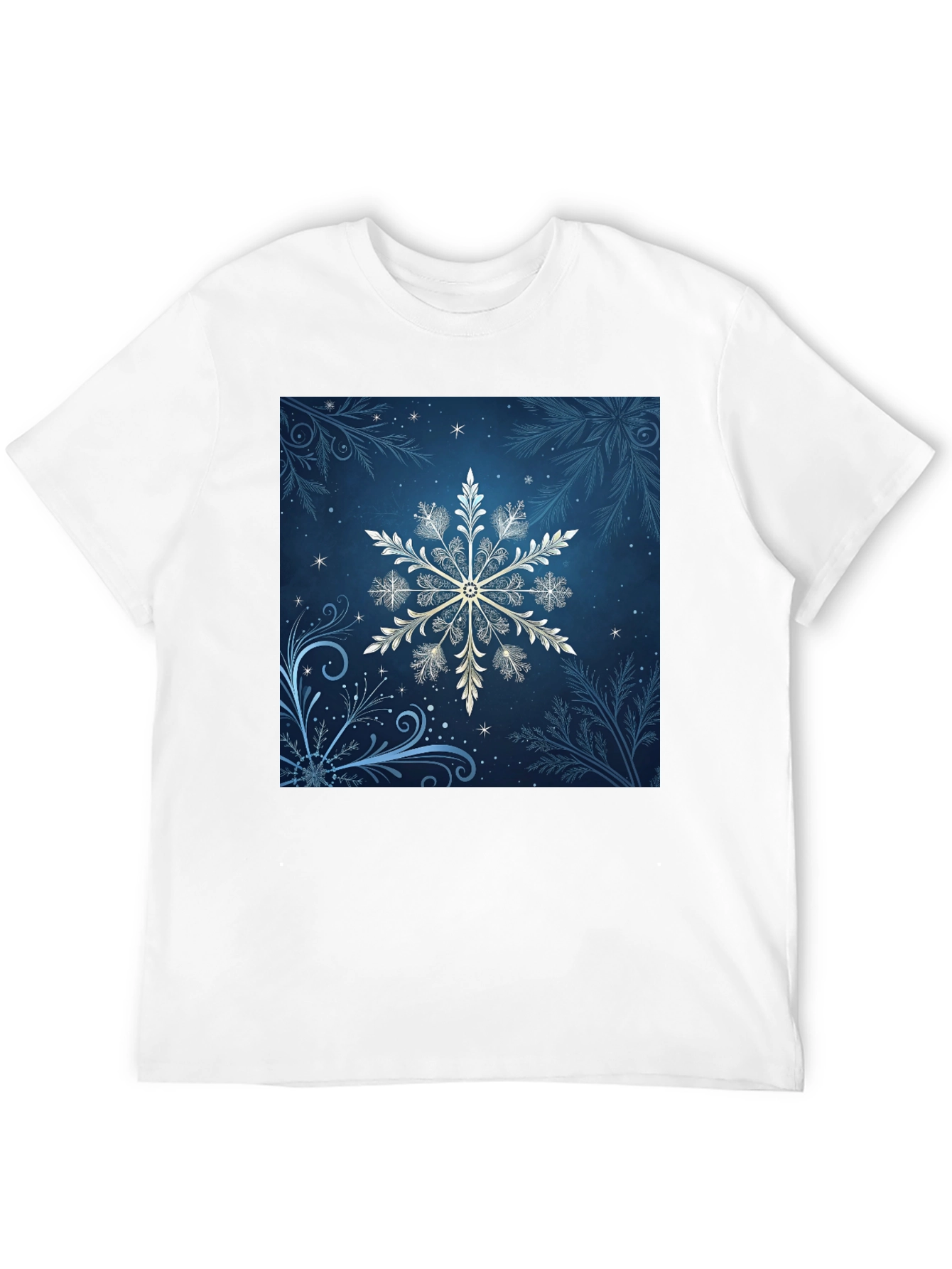 Snowflake Graphic Tee - Black Cotton Blend