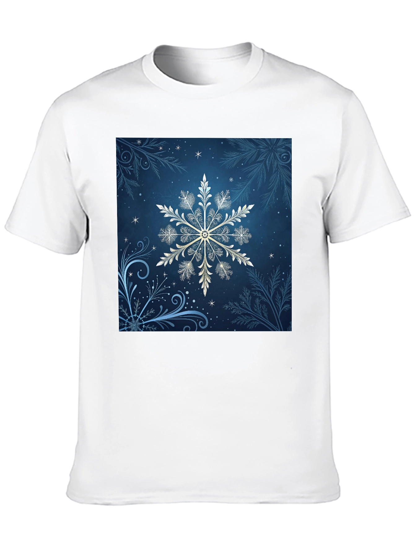 Snowflake Graphic Tee - Black Cotton Blend