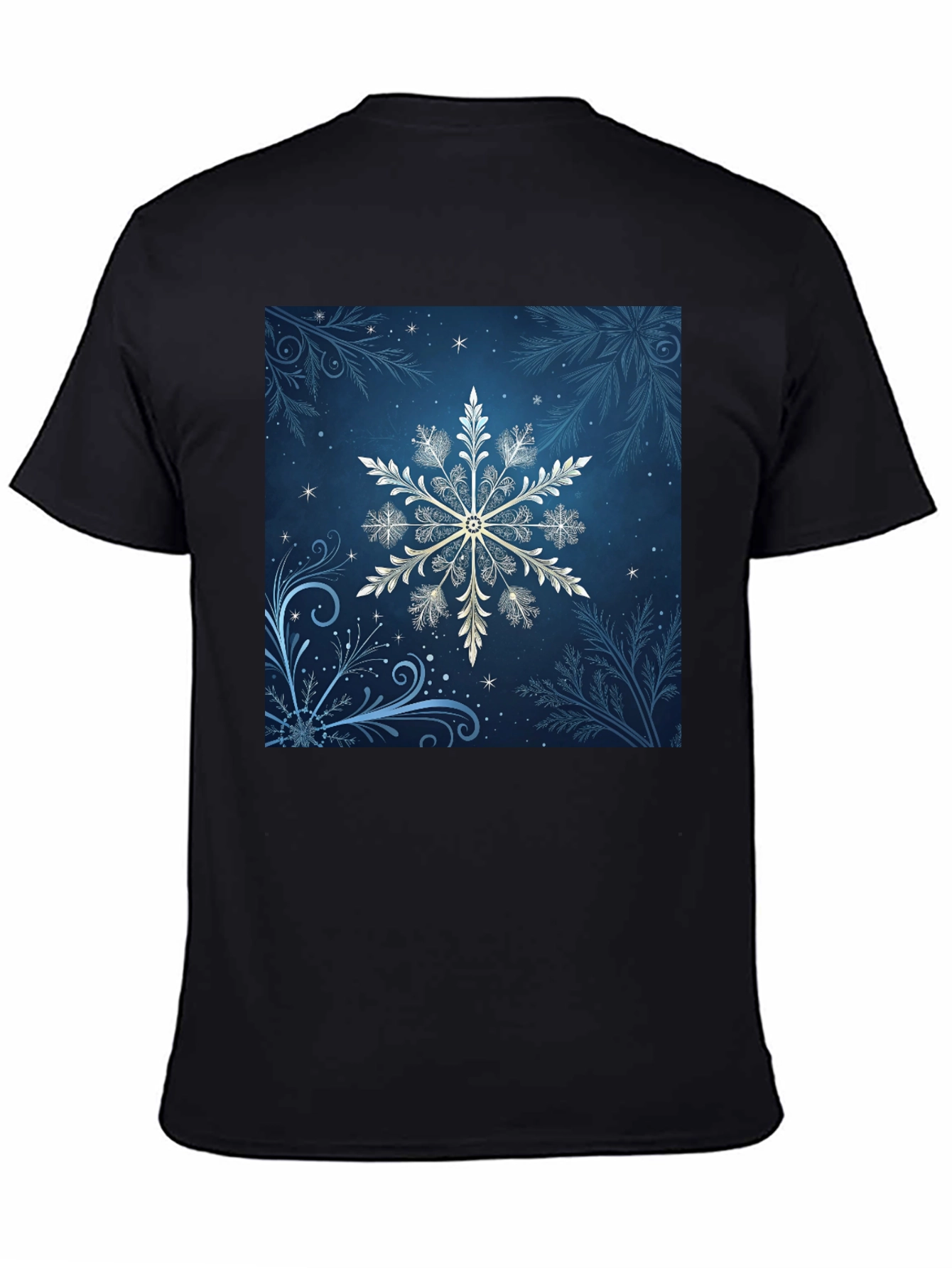 Snowflake Graphic Tee - Black Cotton Blend