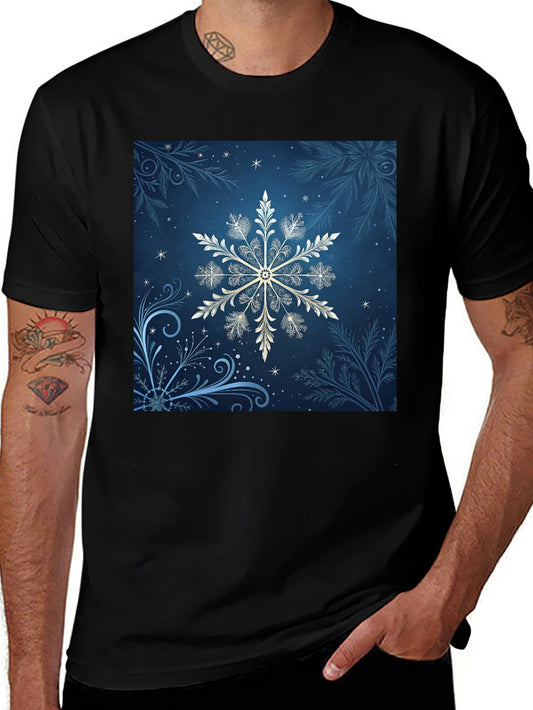 Snowflake Graphic Tee - Black Cotton Blend