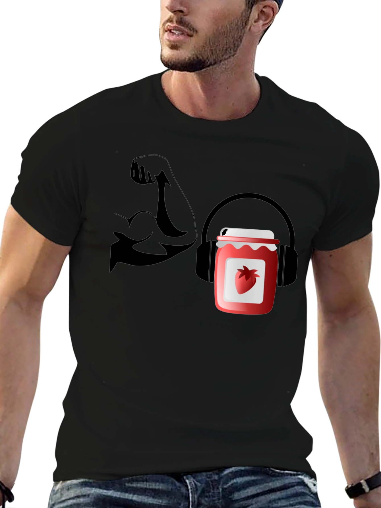 Jammin Gains Black Graphic Tee