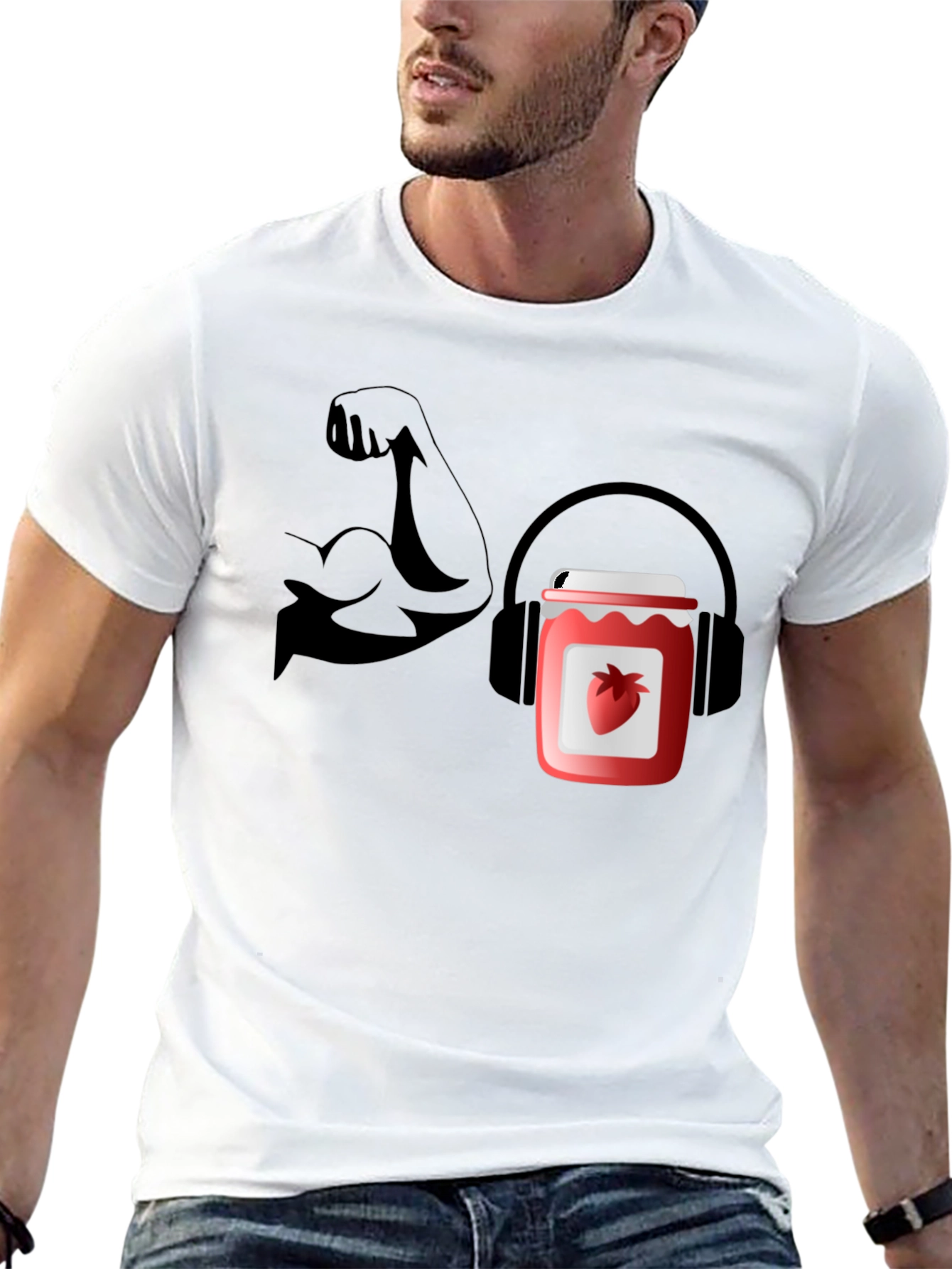 Jammin Gains Black Graphic Tee