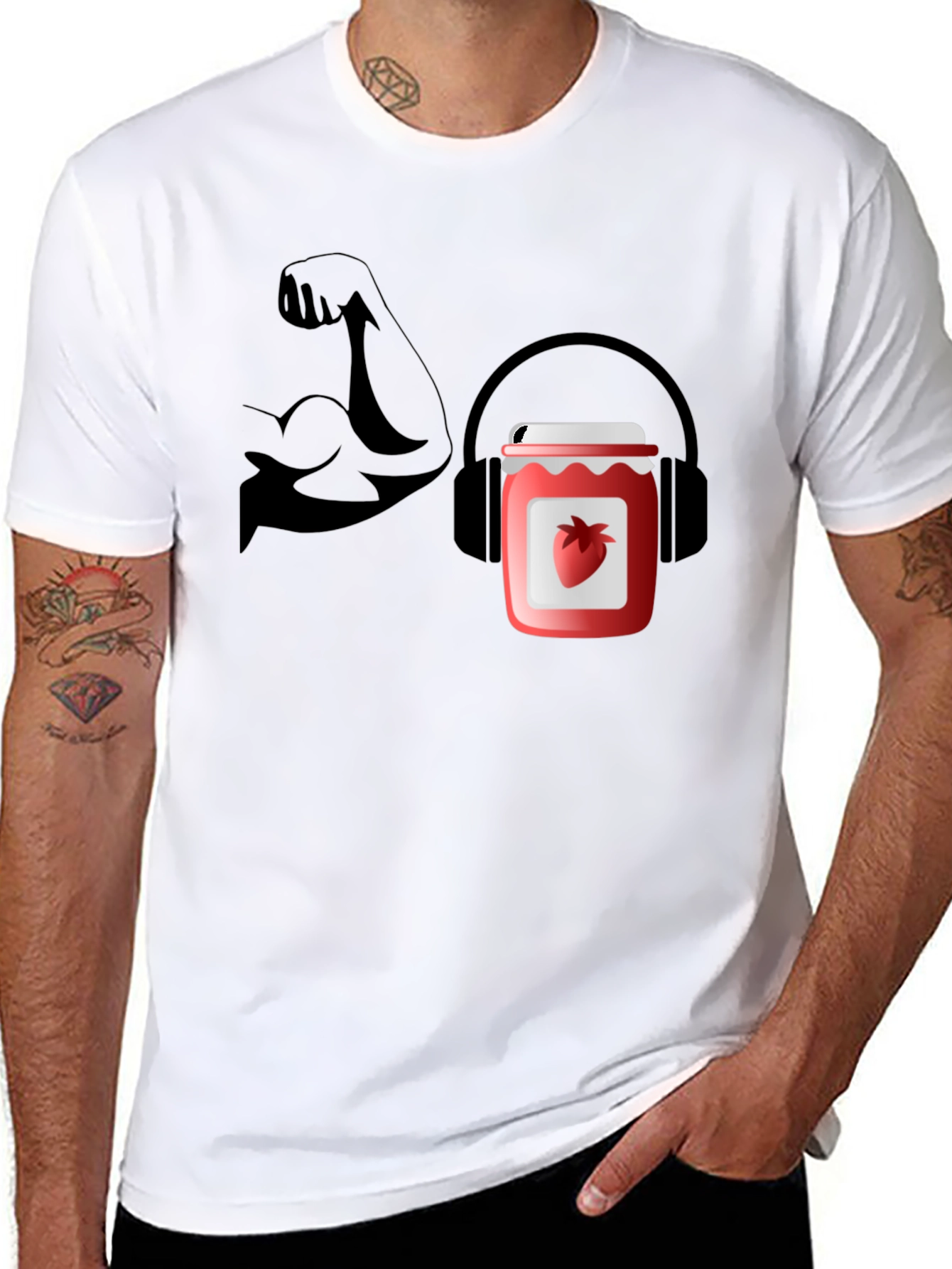 Jammin Gains Black Graphic Tee
