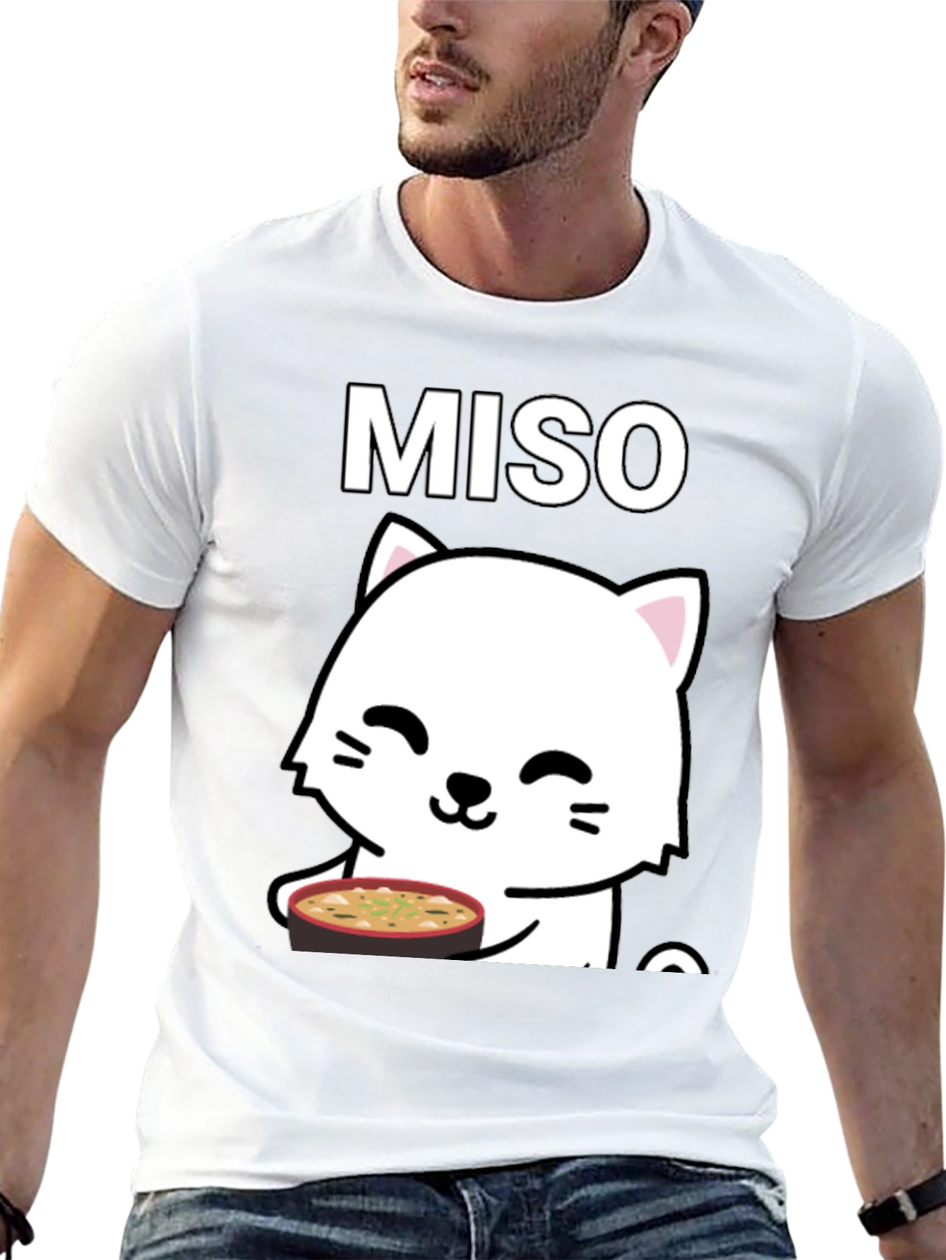 Miso Cat T-Shirt - Cute Kawaii Neko Design