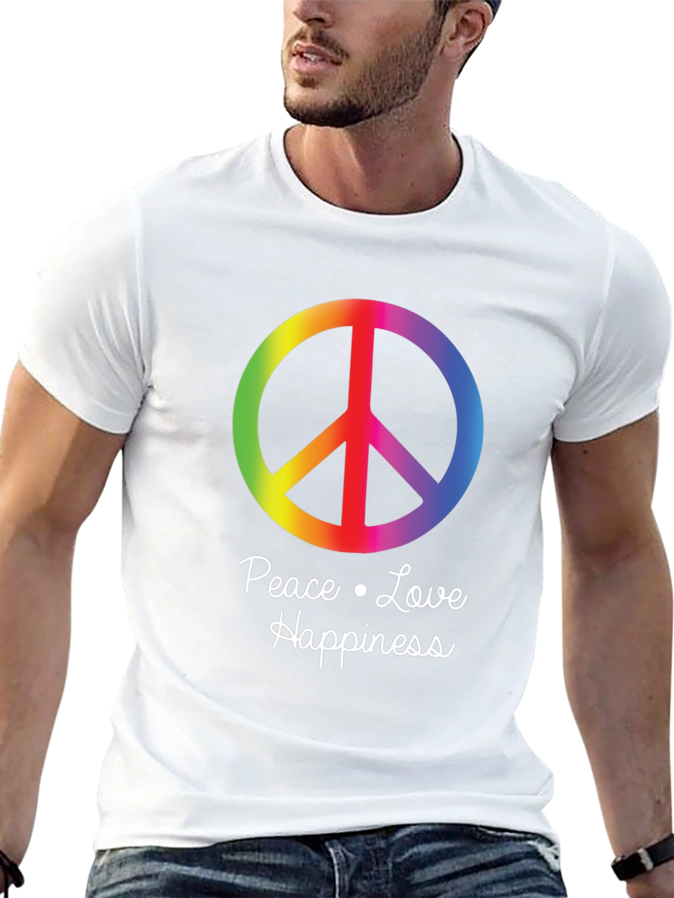 Peace Love Happiness Graphic T-Shirt