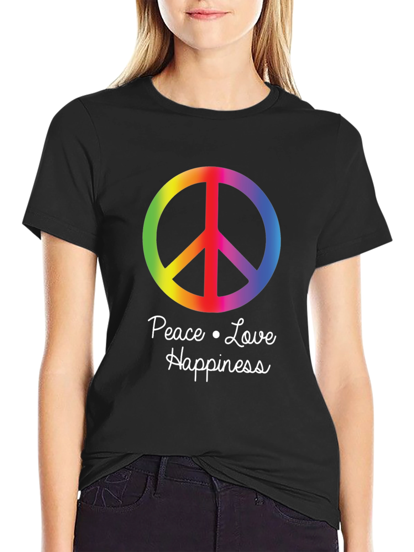 Peace Love Happiness Graphic T-Shirt