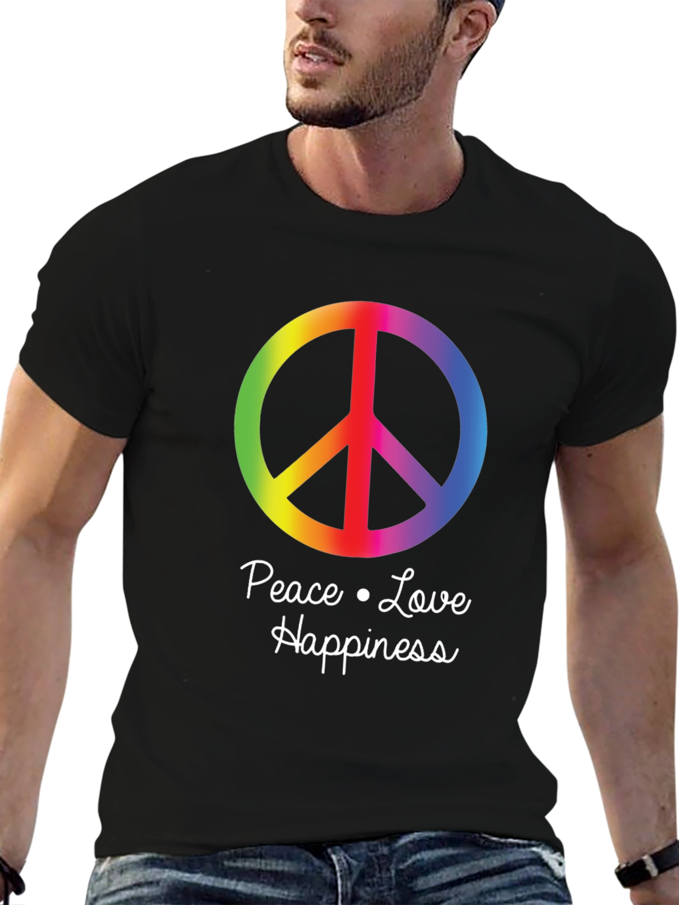Peace Love Happiness Graphic T-Shirt