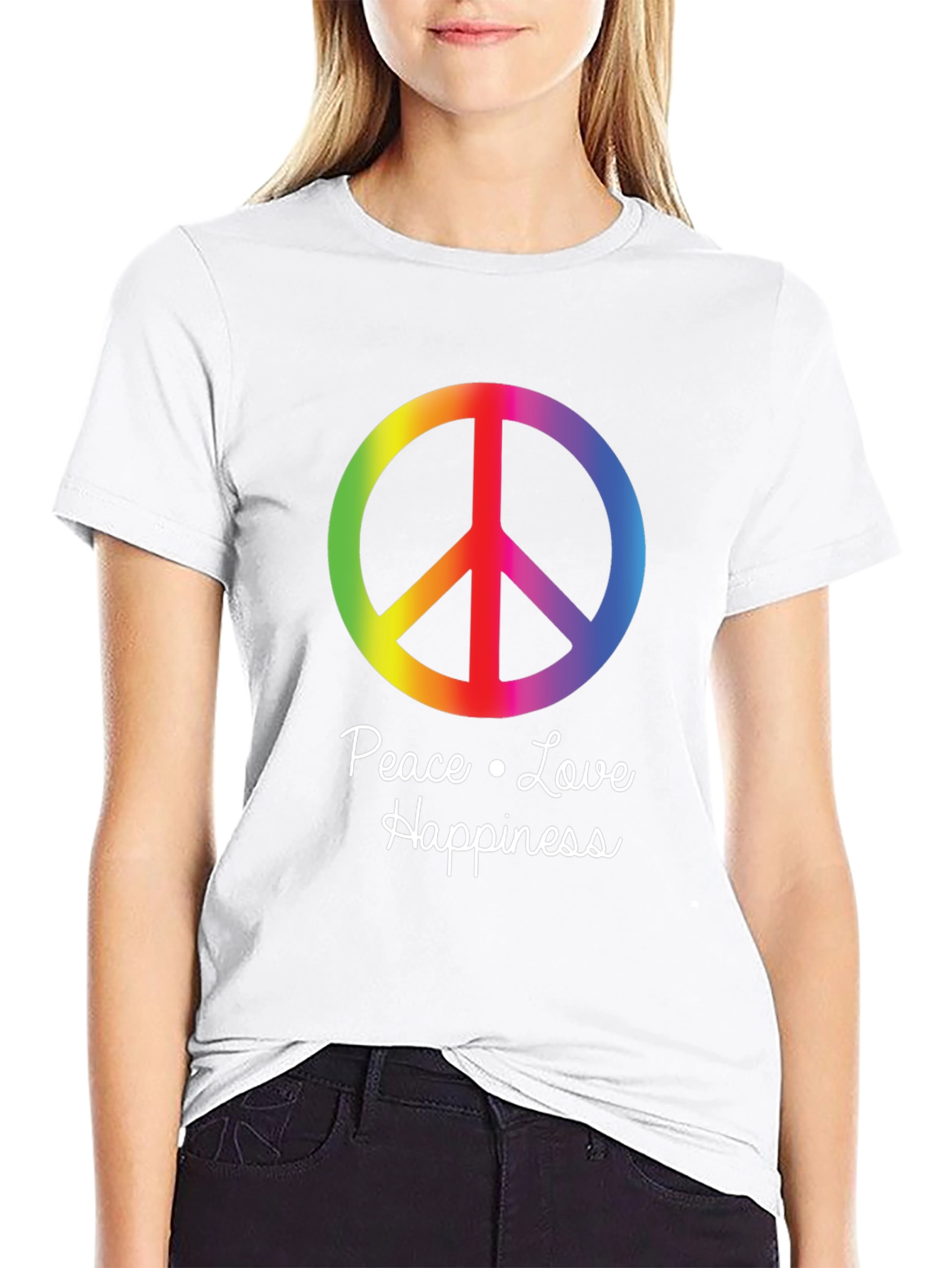 Peace Love Happiness Graphic T-Shirt