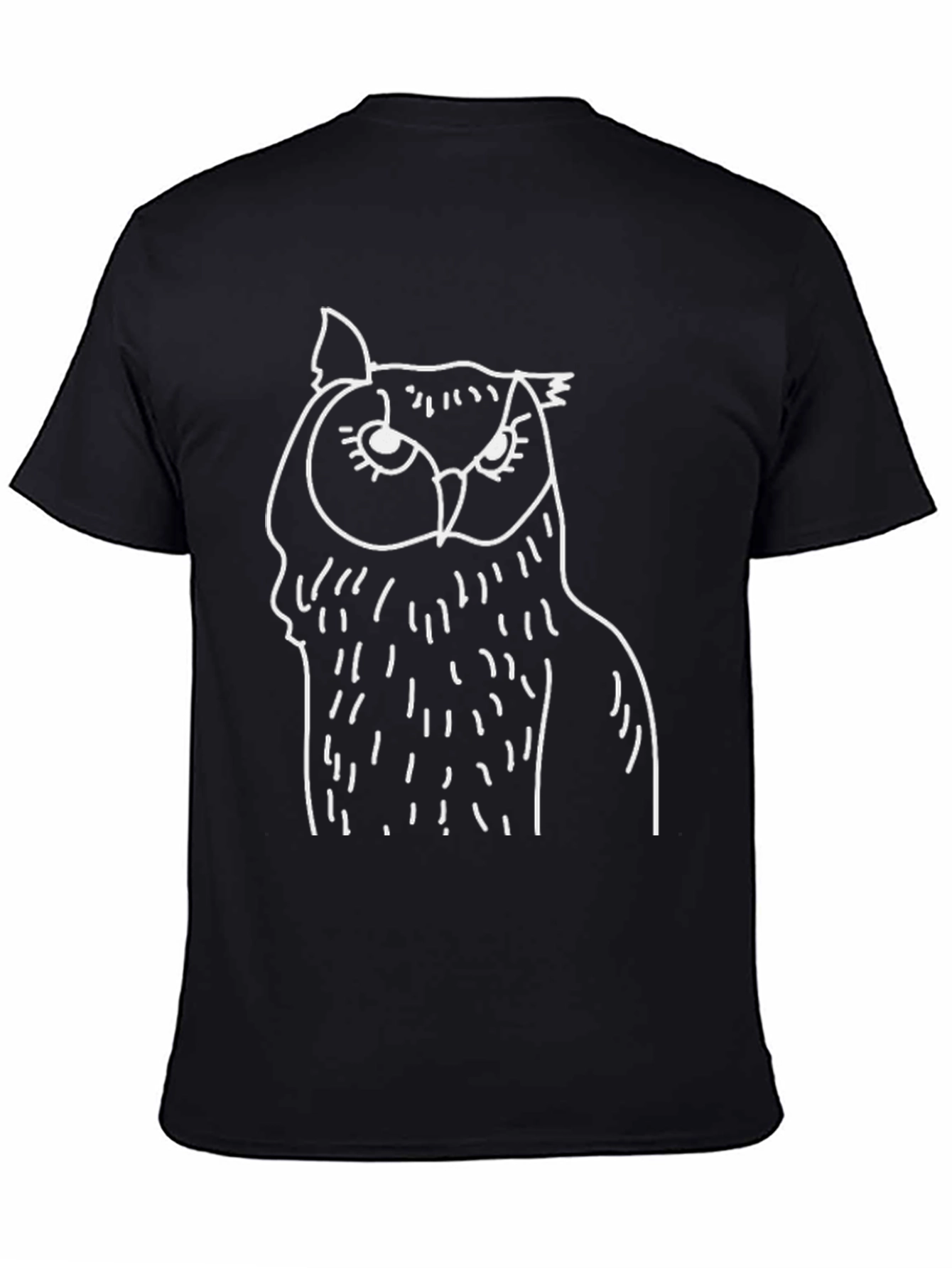 Owl Graphic Tee - Mens Black Cotton T-Shirt