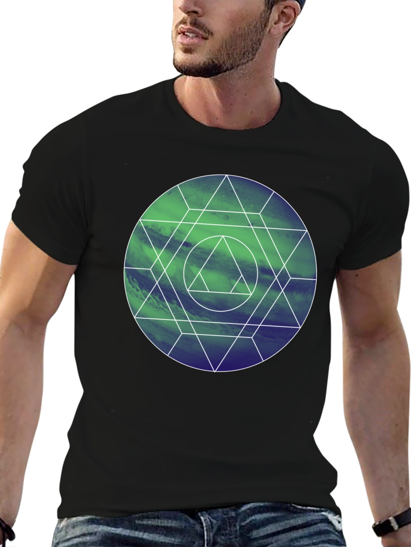 Geometric Circle Graphic Tee - Modern Design