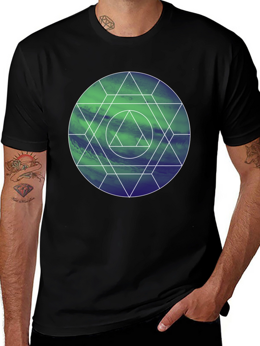 Geometric Circle Graphic Tee - Modern Design