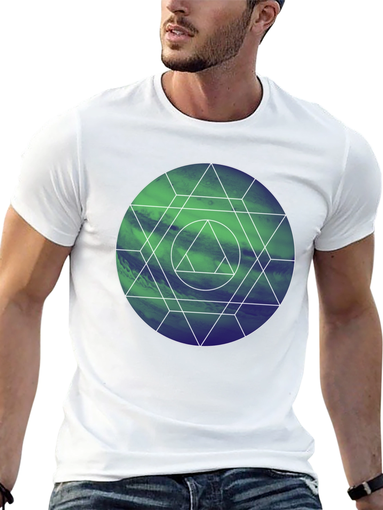 Geometric Circle Graphic Tee - Modern Design