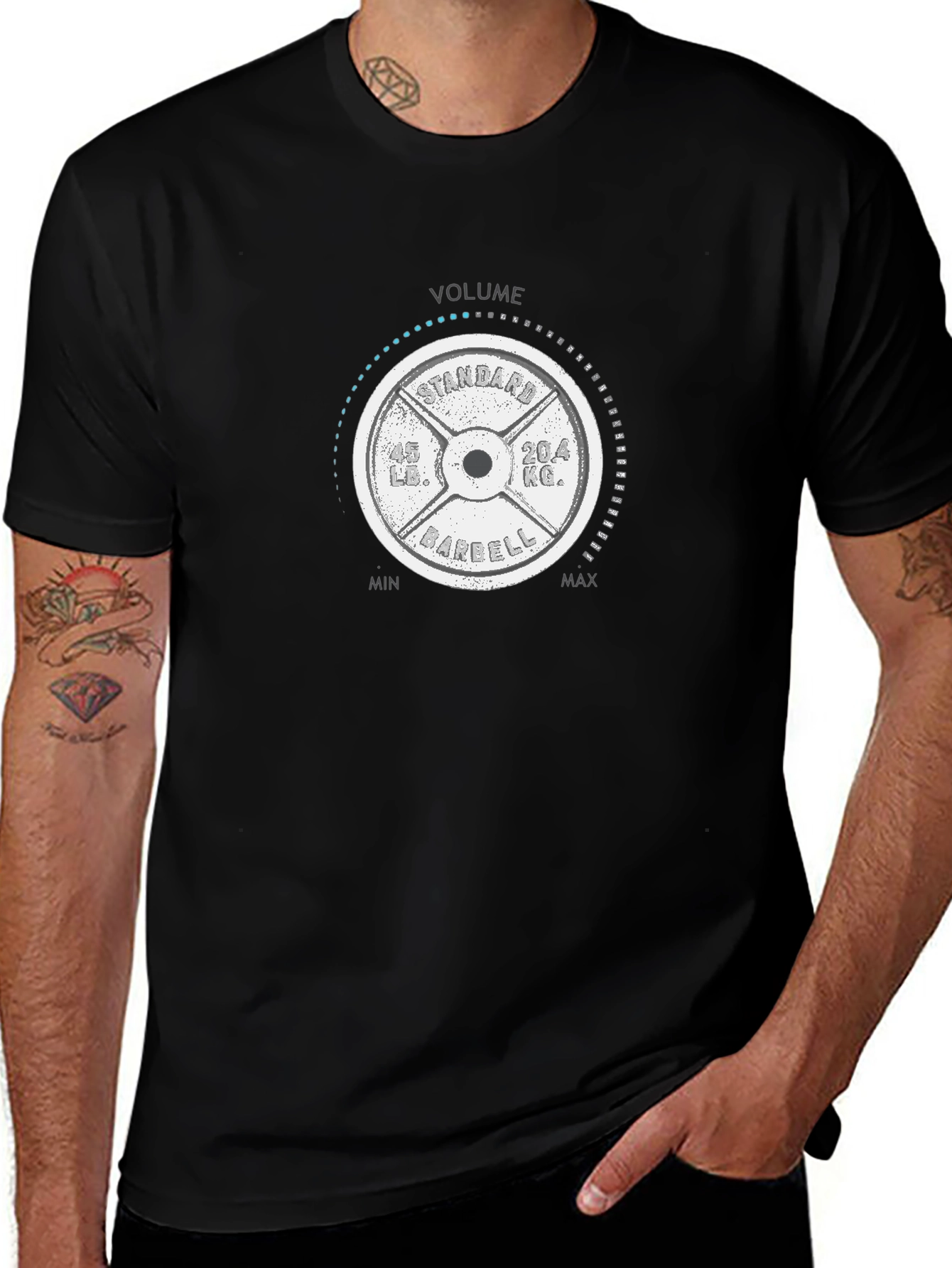 Volume Barbell T-Shirt - Gym Weights Design