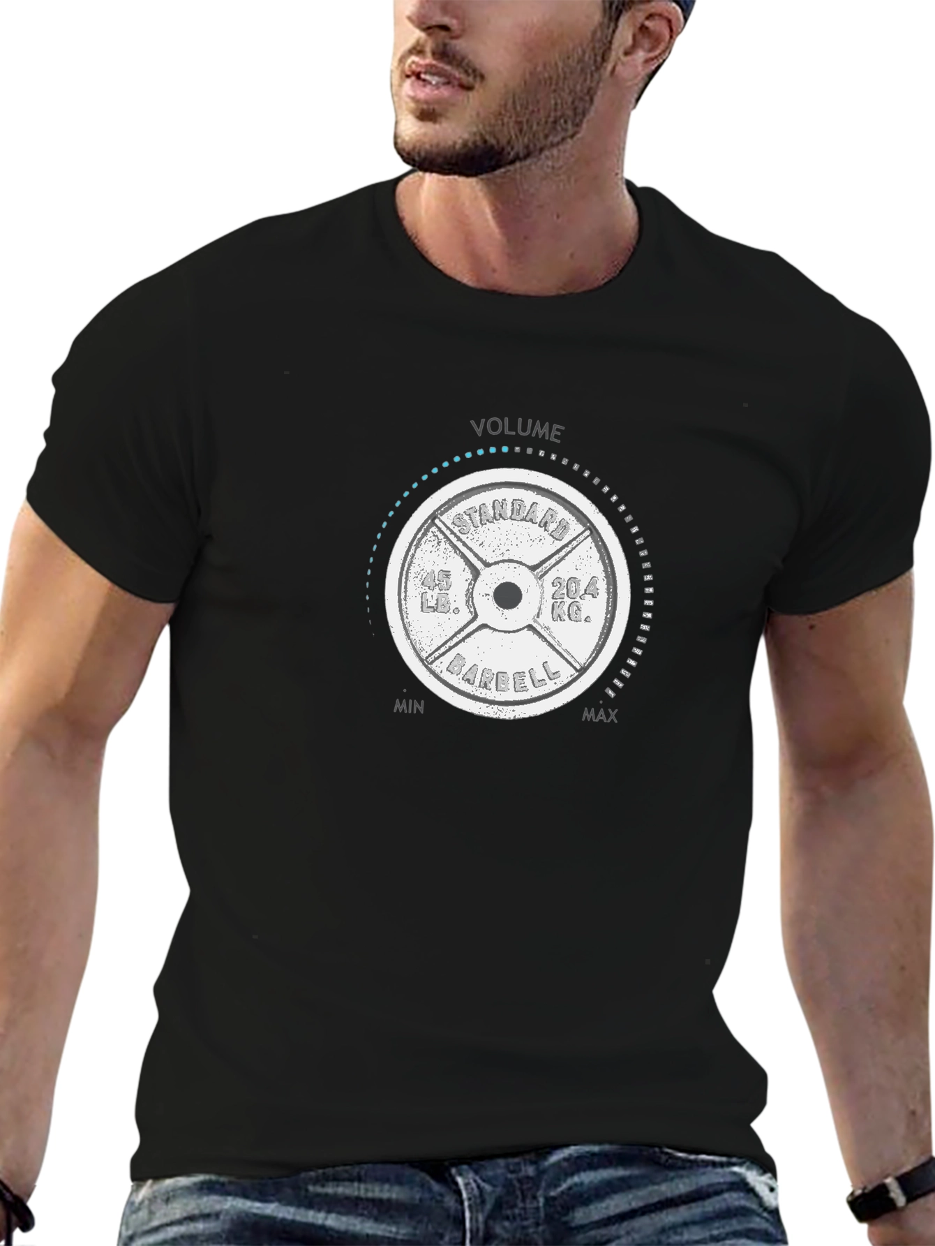 Volume Barbell T-Shirt - Gym Weights Design