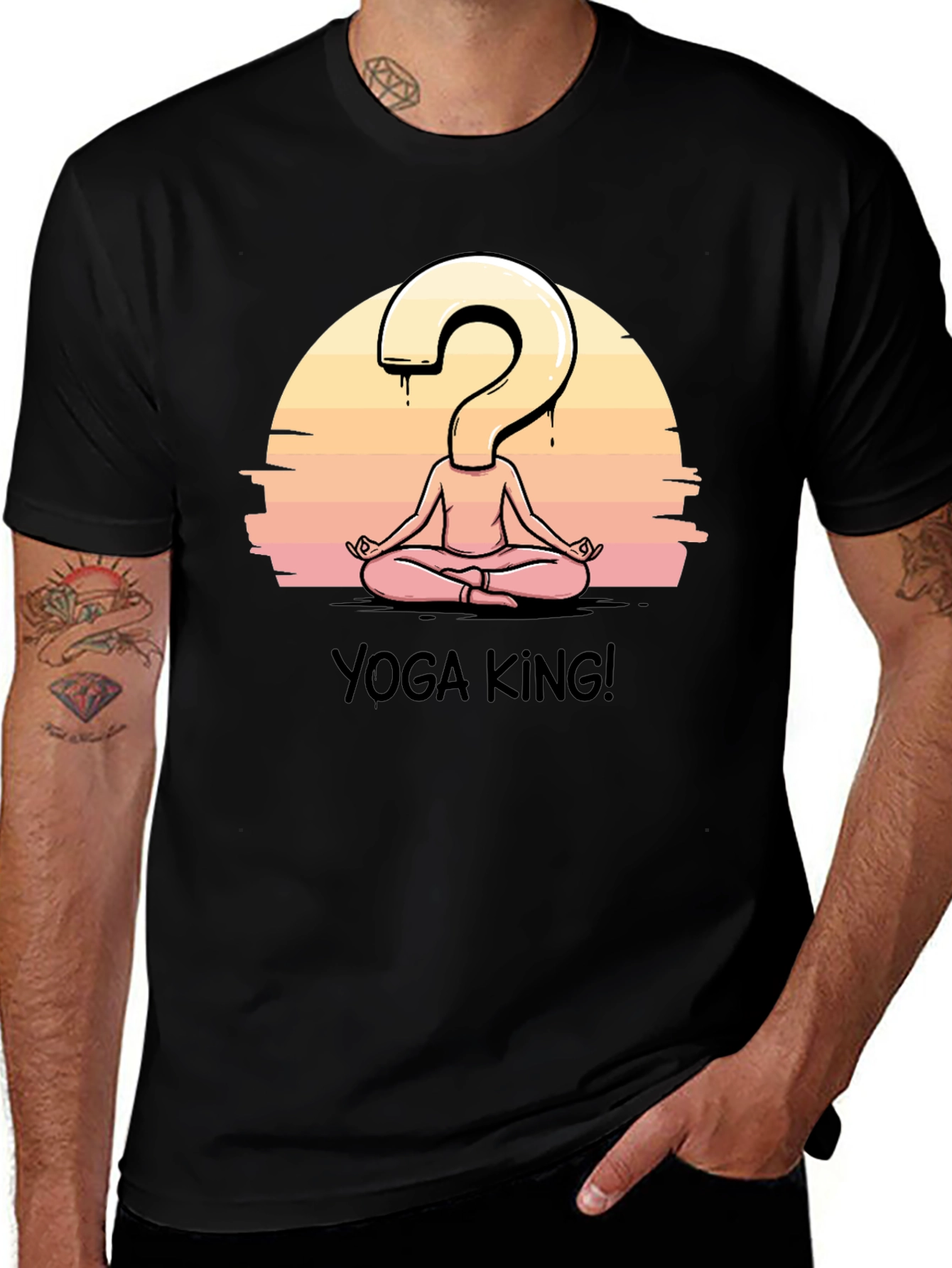 Yoga King Graphic Tee - Question Mark Meditating Design