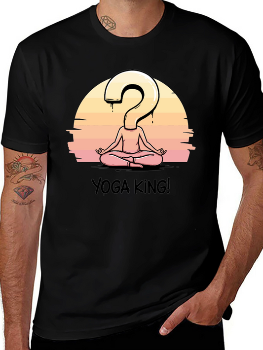 Yoga King Graphic Tee - Question Mark Meditating Design