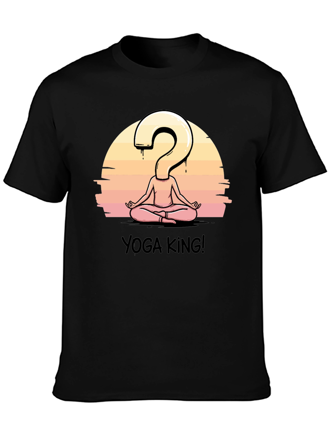 Yoga King Graphic Tee - Question Mark Meditating Design