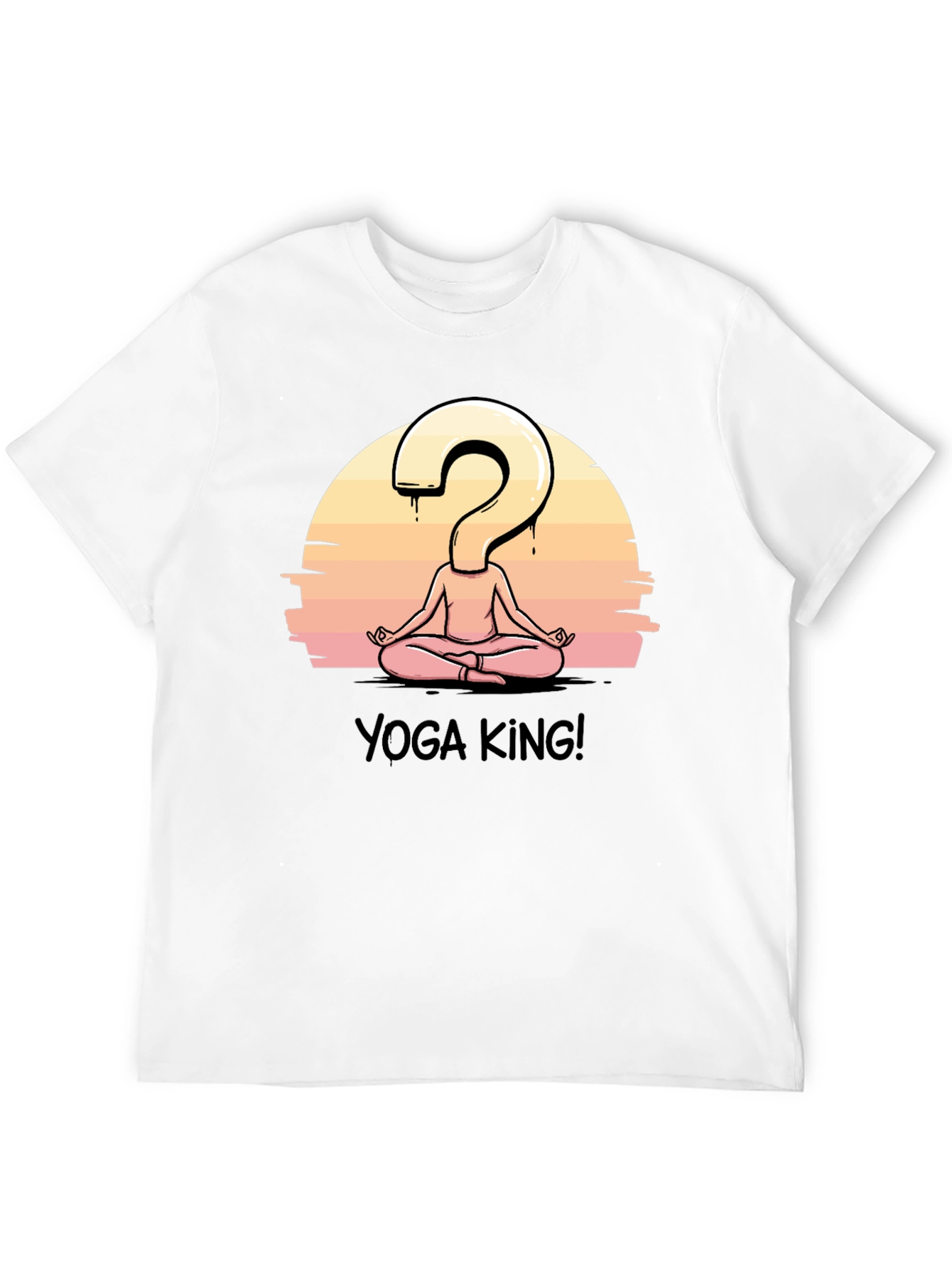 Yoga King Graphic Tee - Question Mark Meditating Design