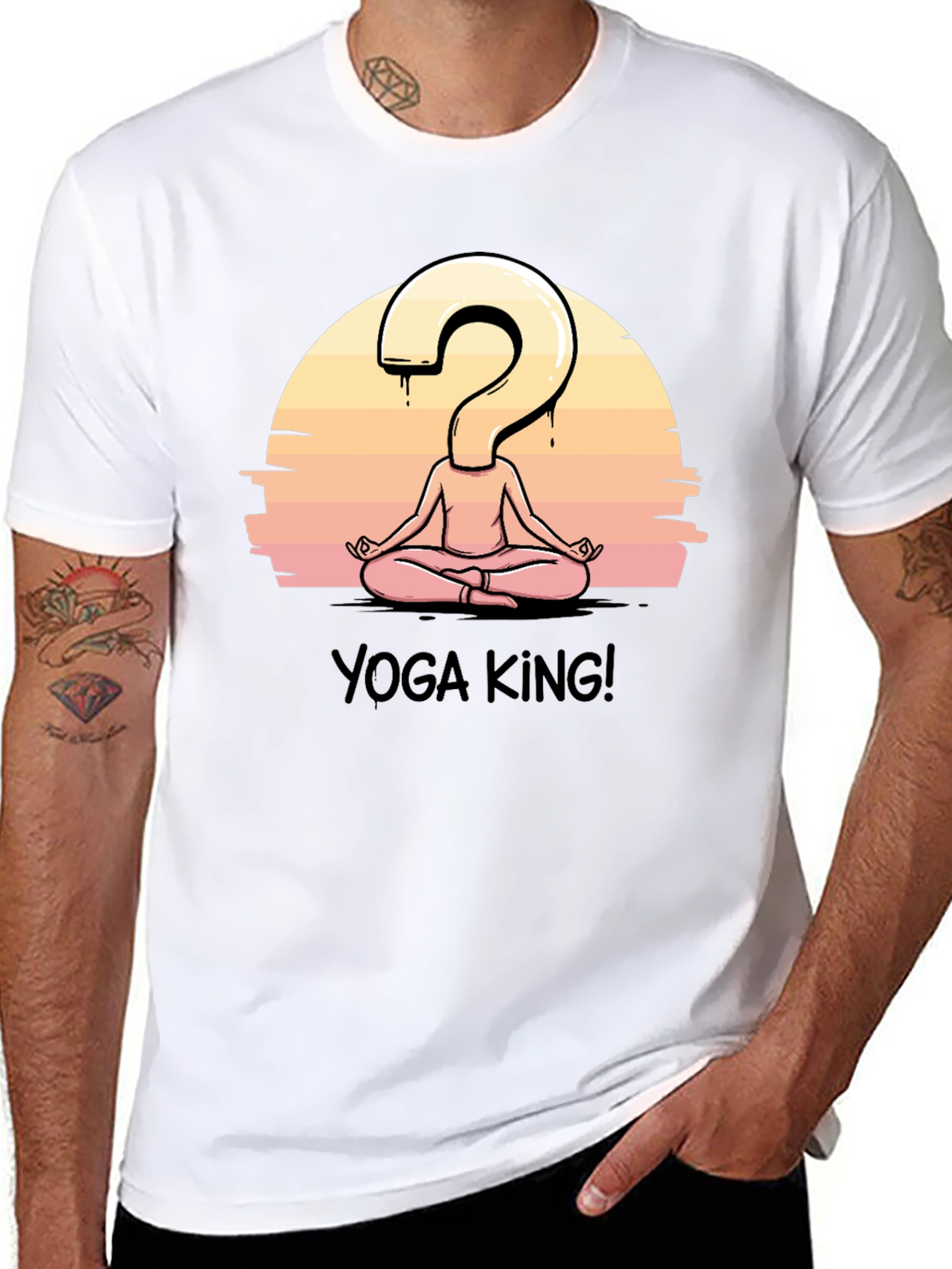 Yoga King Graphic Tee - Question Mark Meditating Design