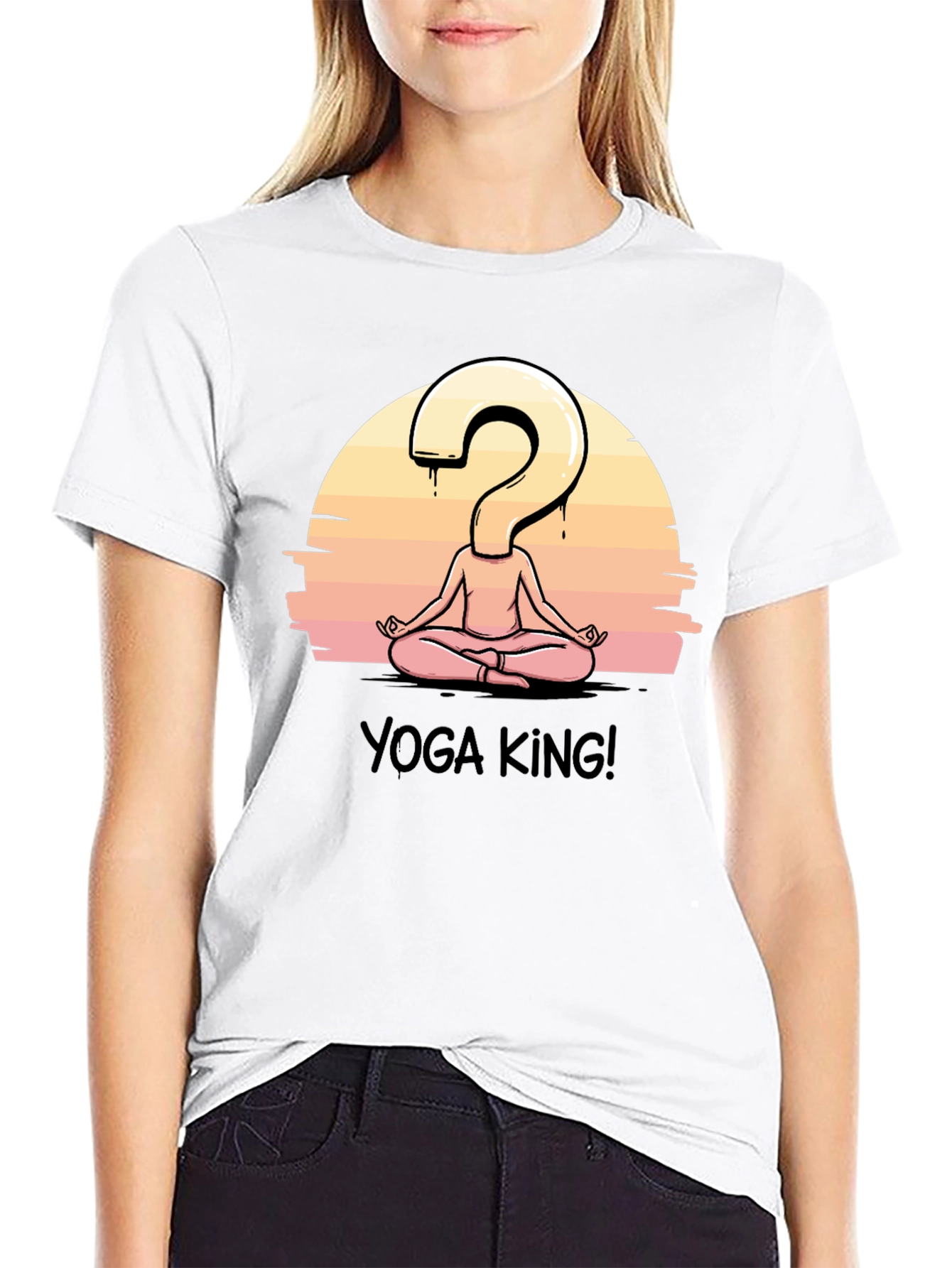 Yoga King Graphic Tee - Question Mark Meditating Design
