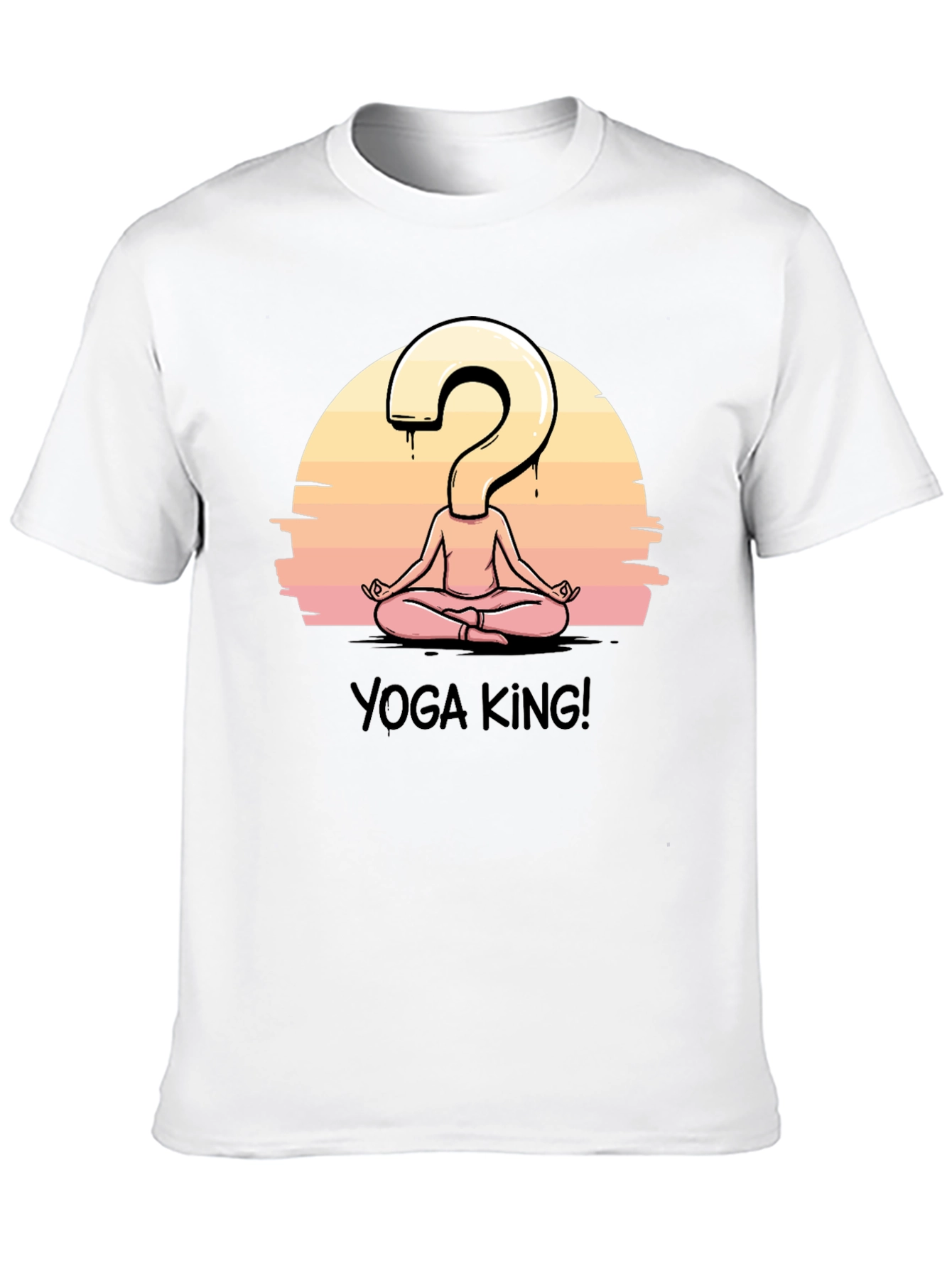 Yoga King Graphic Tee - Question Mark Meditating Design