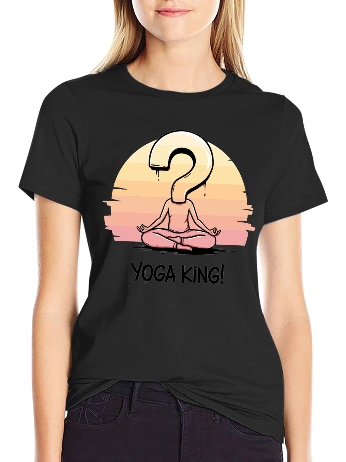 Yoga King Graphic Tee - Question Mark Meditating Design