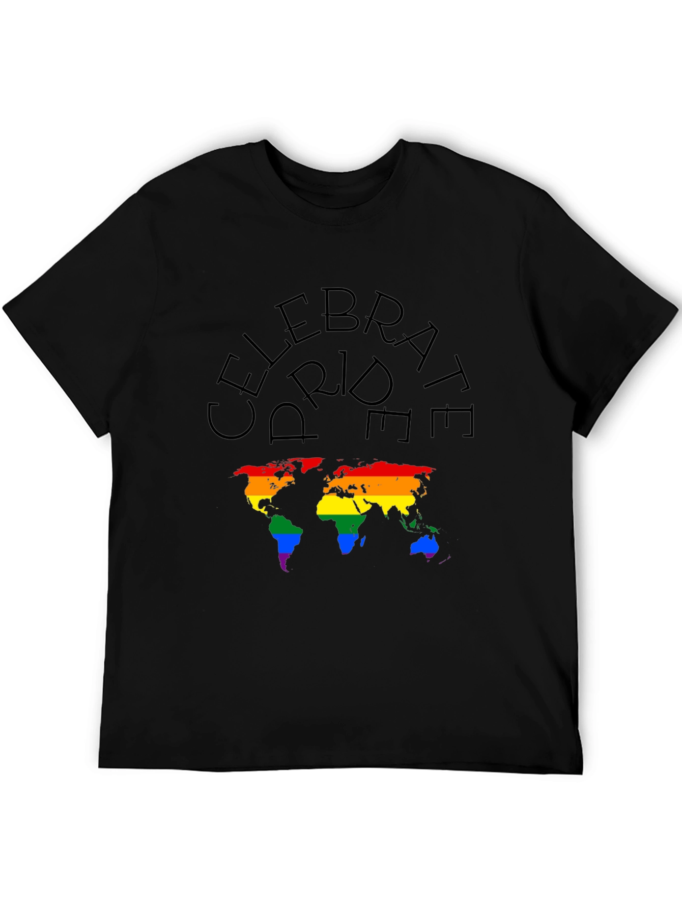 Celebrate Pride World Map Tee - Black