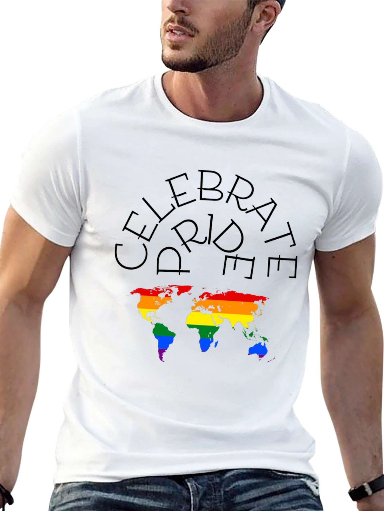 Celebrate Pride World Map Tee - Black