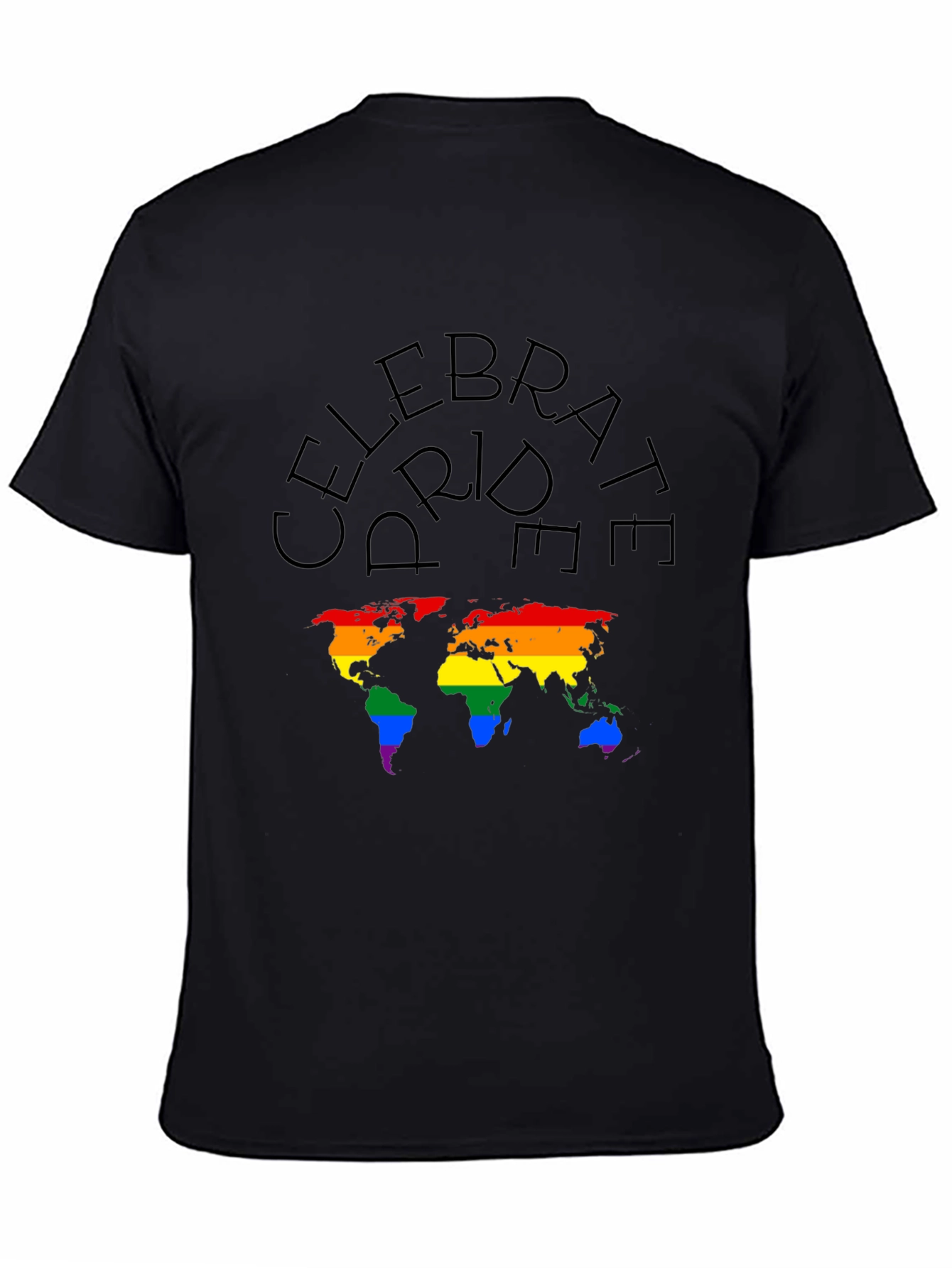 Celebrate Pride World Map Tee - Black