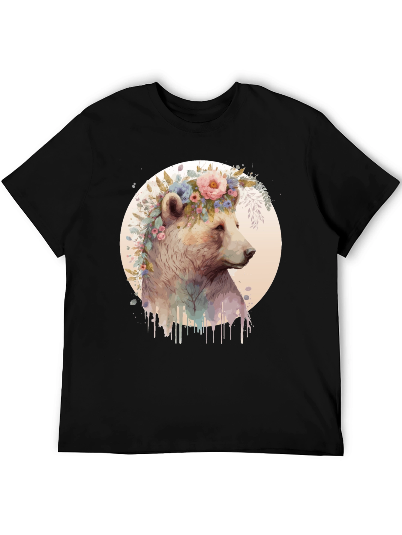 Floral Bear Tee - Artistic Graphic T-Shirt