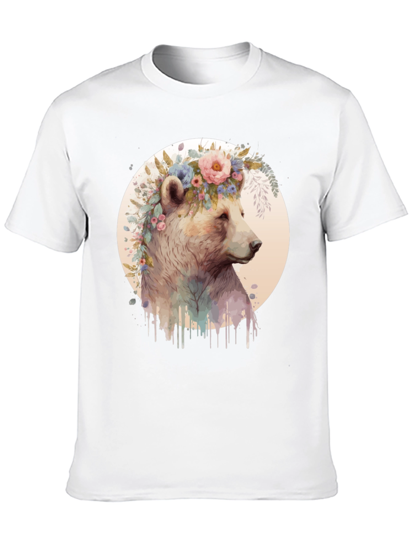 Floral Bear Tee - Artistic Graphic T-Shirt