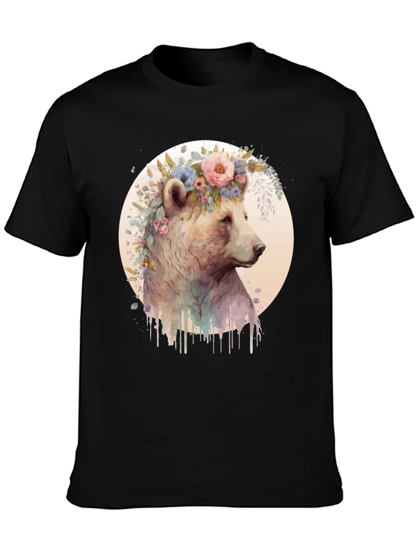 Floral Bear Tee - Artistic Graphic T-Shirt