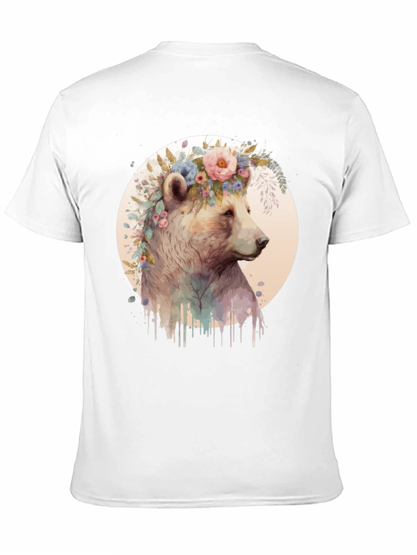 Floral Bear Tee - Artistic Graphic T-Shirt