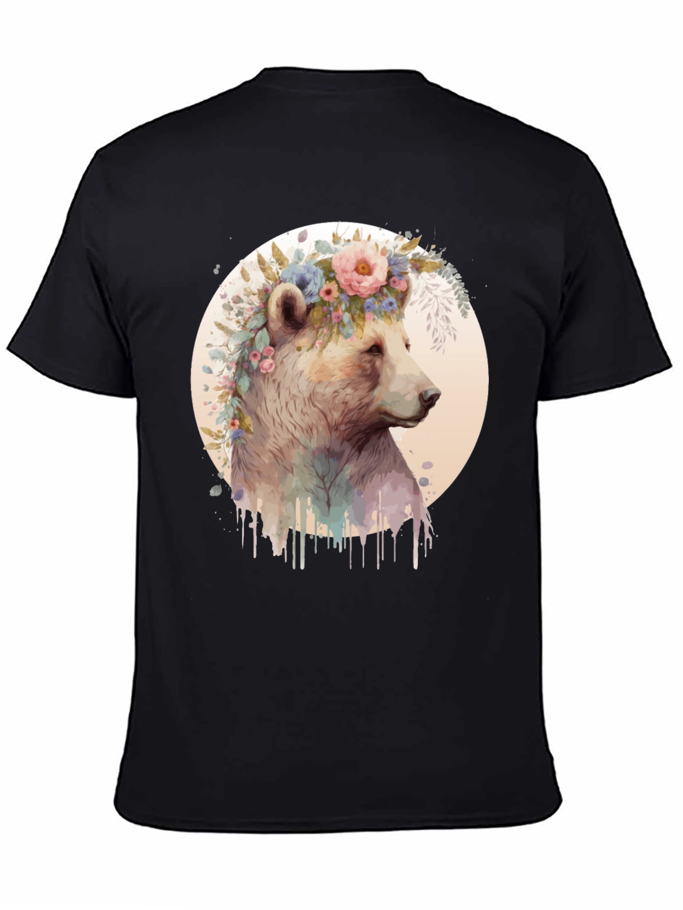 Floral Bear Tee - Artistic Graphic T-Shirt
