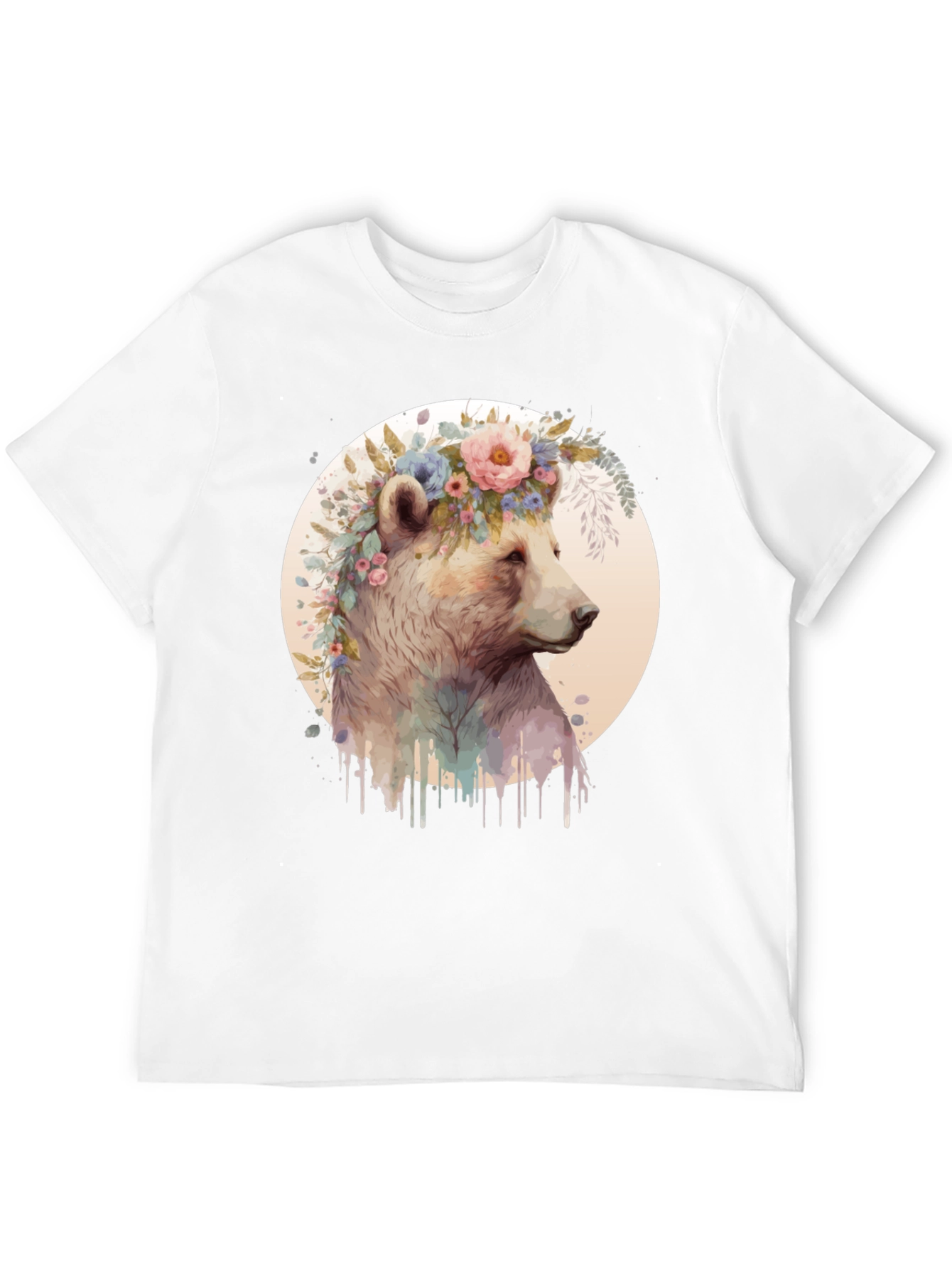 Floral Bear Tee - Artistic Graphic T-Shirt