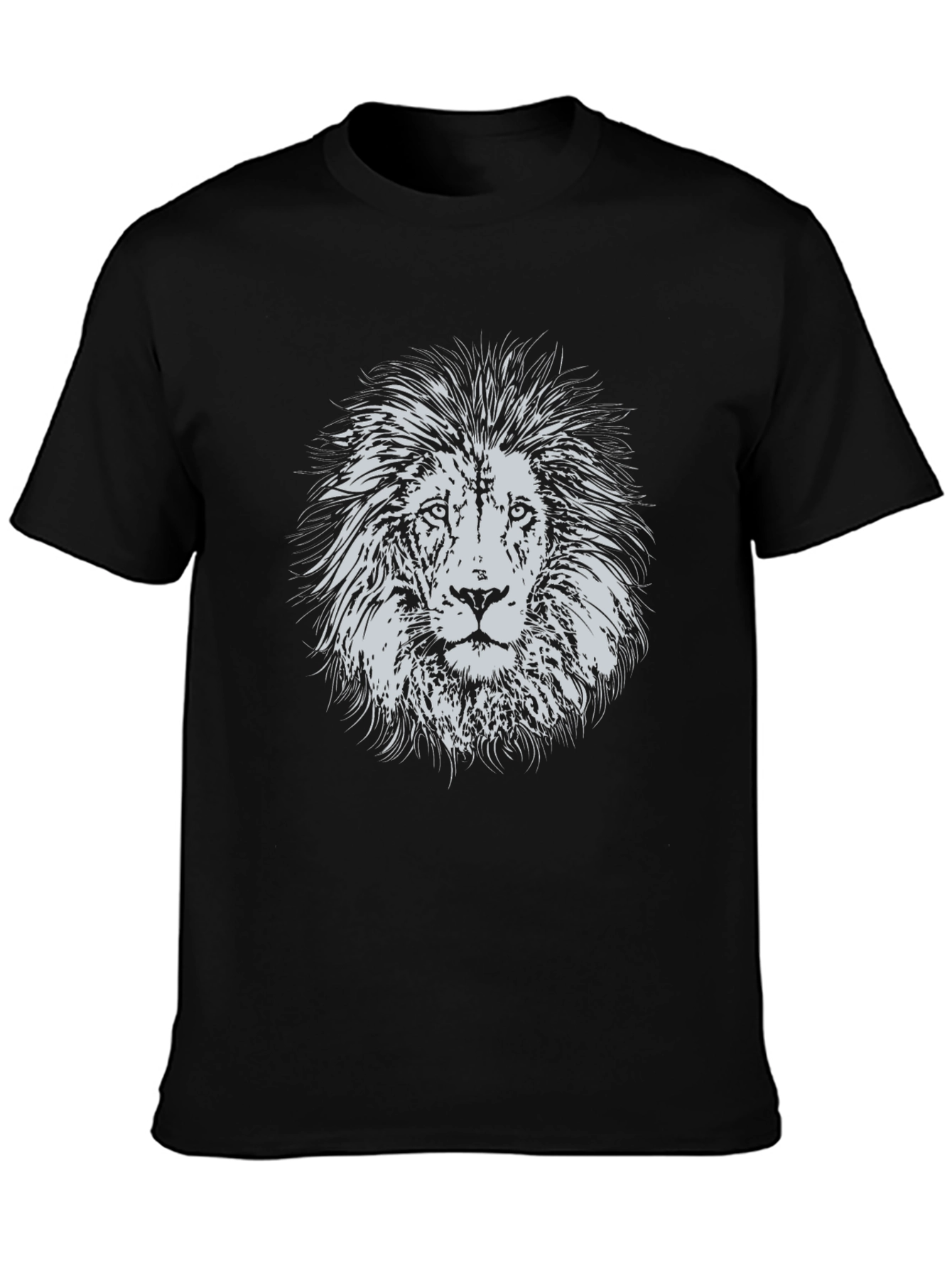 Lion Graphic Print Black T-Shirt