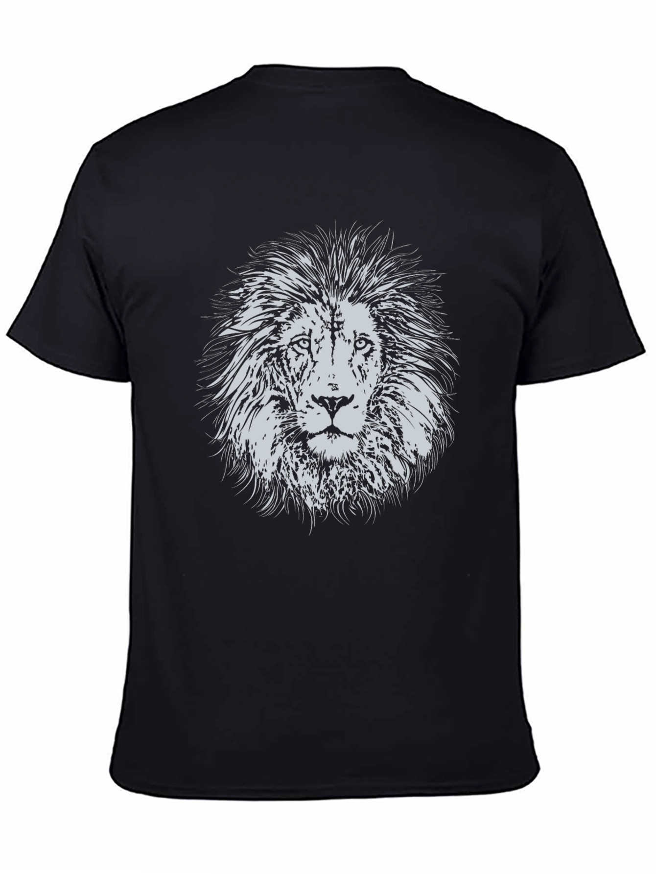 Lion Graphic Print Black T-Shirt