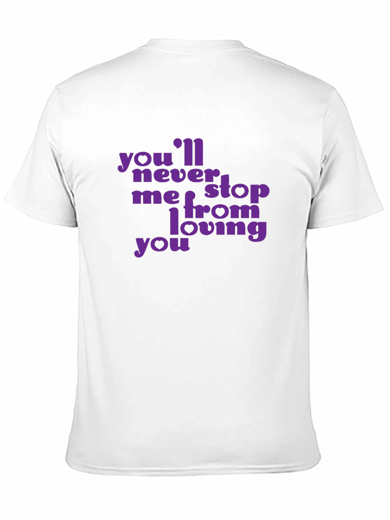 Purple Text Graphic Black T-Shirt